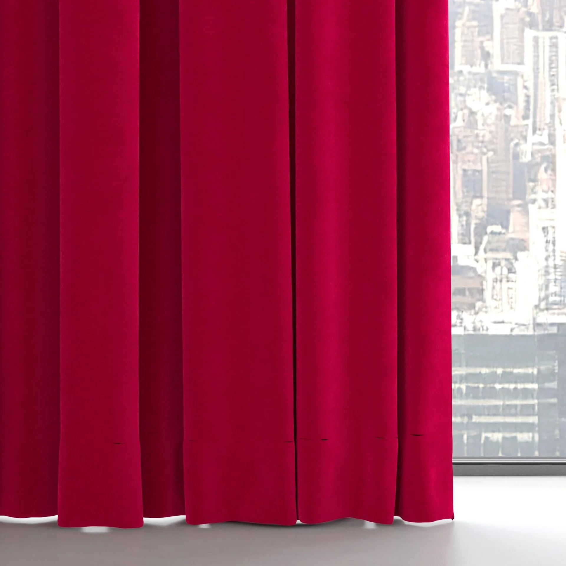 Bottom view of Lux Velvet Poppy 8601, on hidden rail