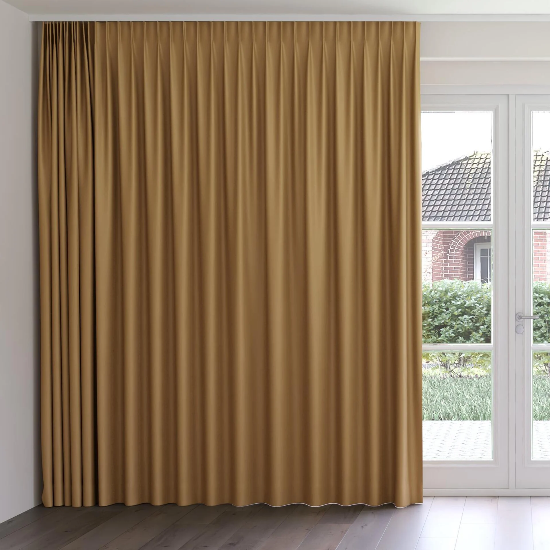 Front view of Woolskin Antelope, on curtain rail