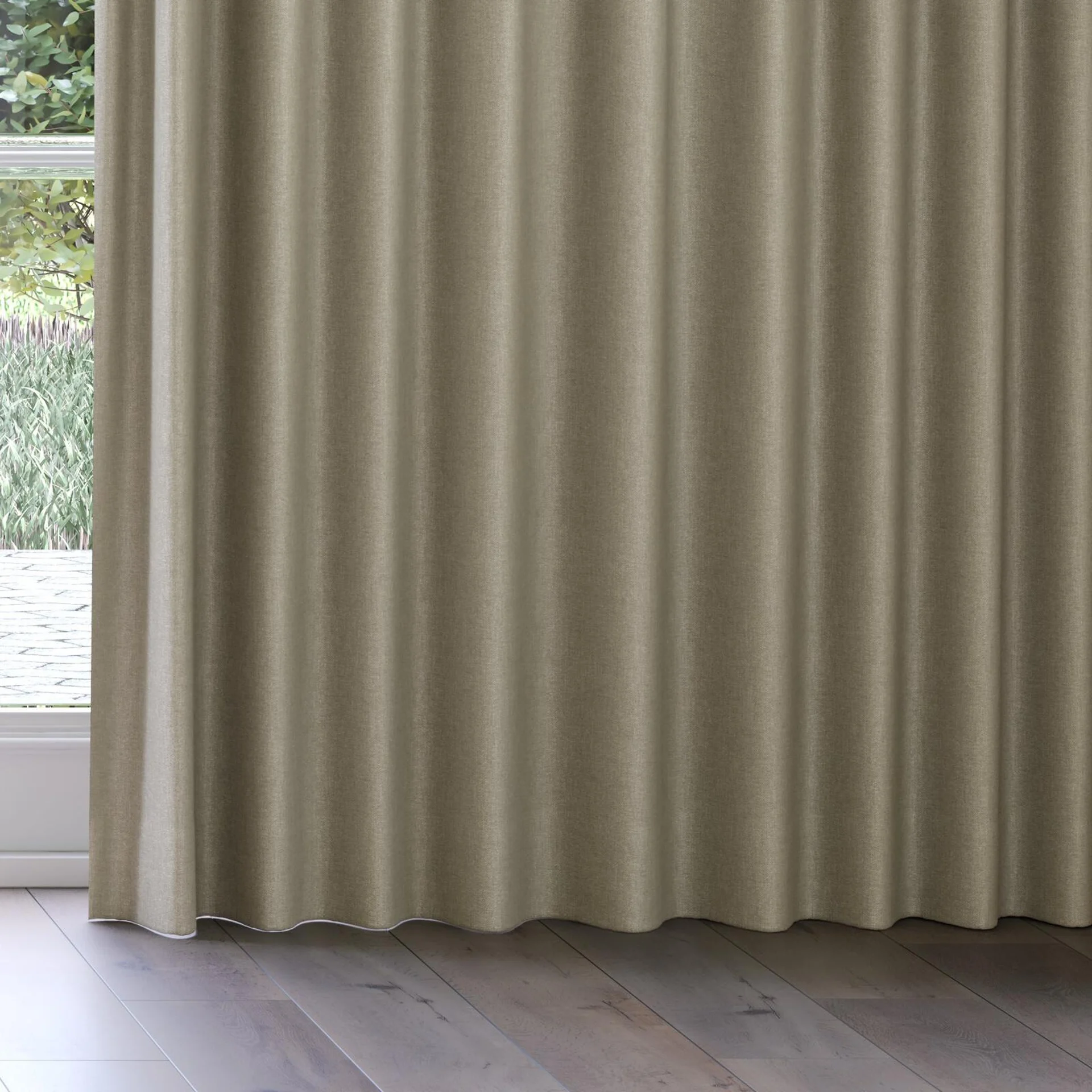 Bottom view of Perfecto Cement, on curtain rail