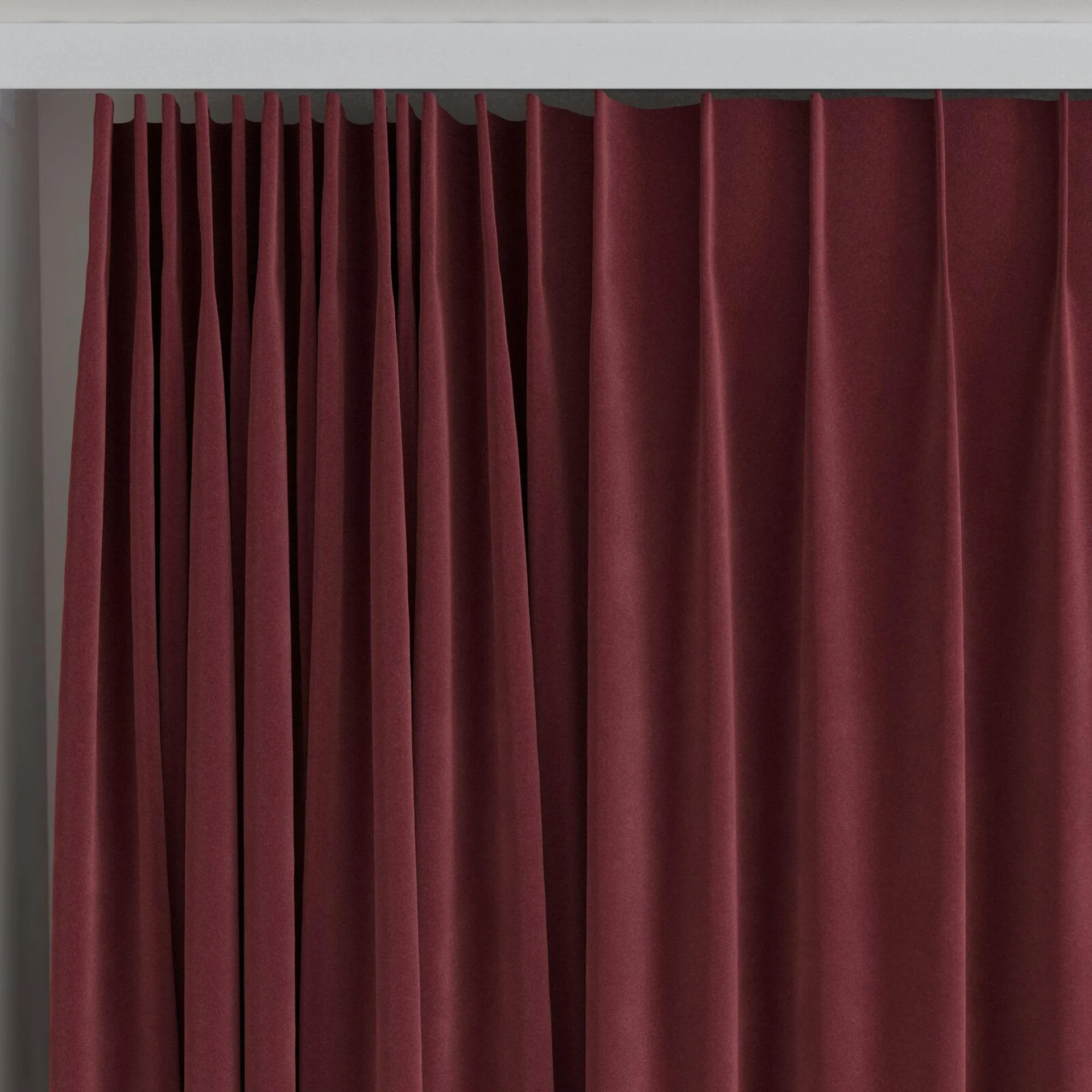 Top view of Verbier Cabernet, on curtain rail