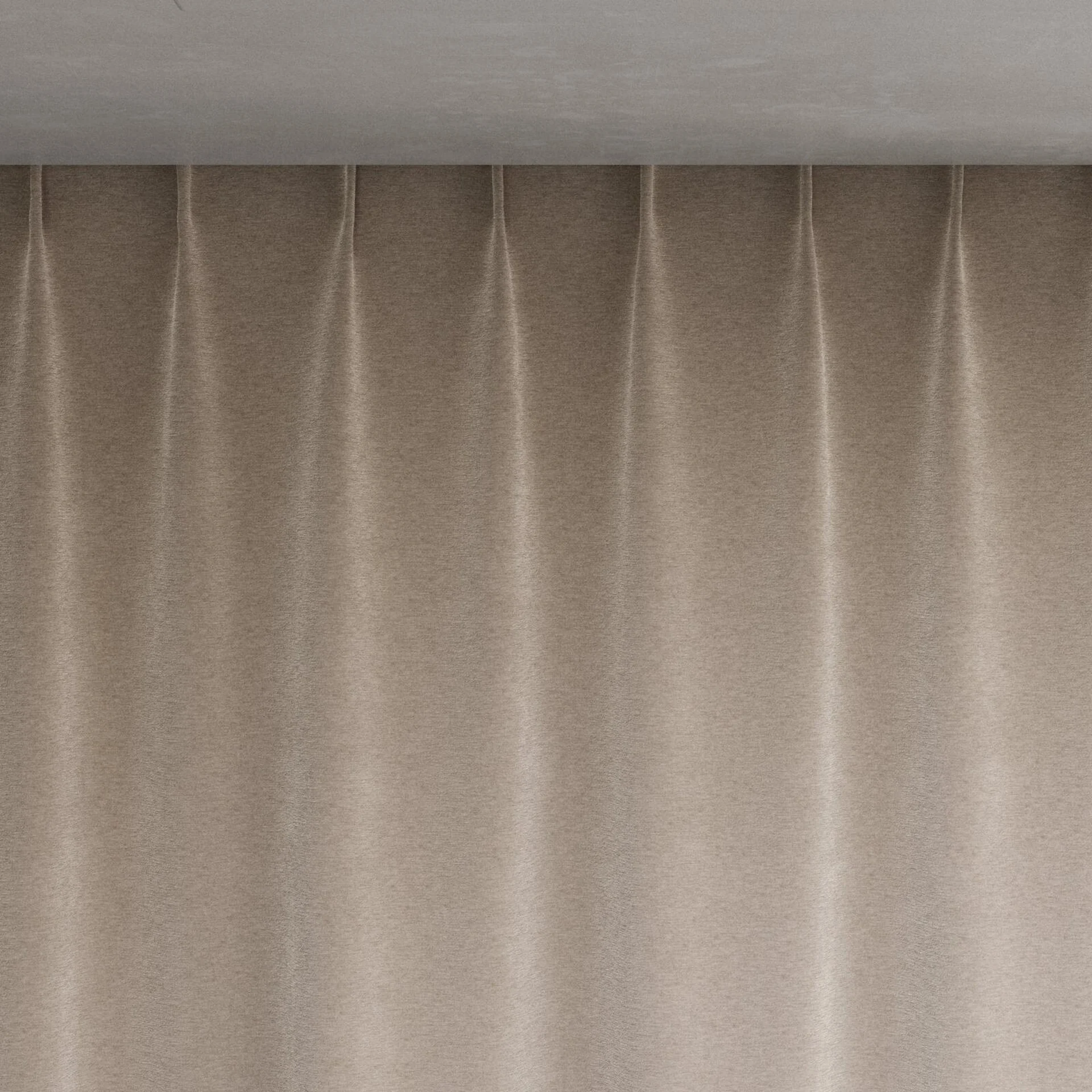 Top view of Geneva Taupe, pinch pleat