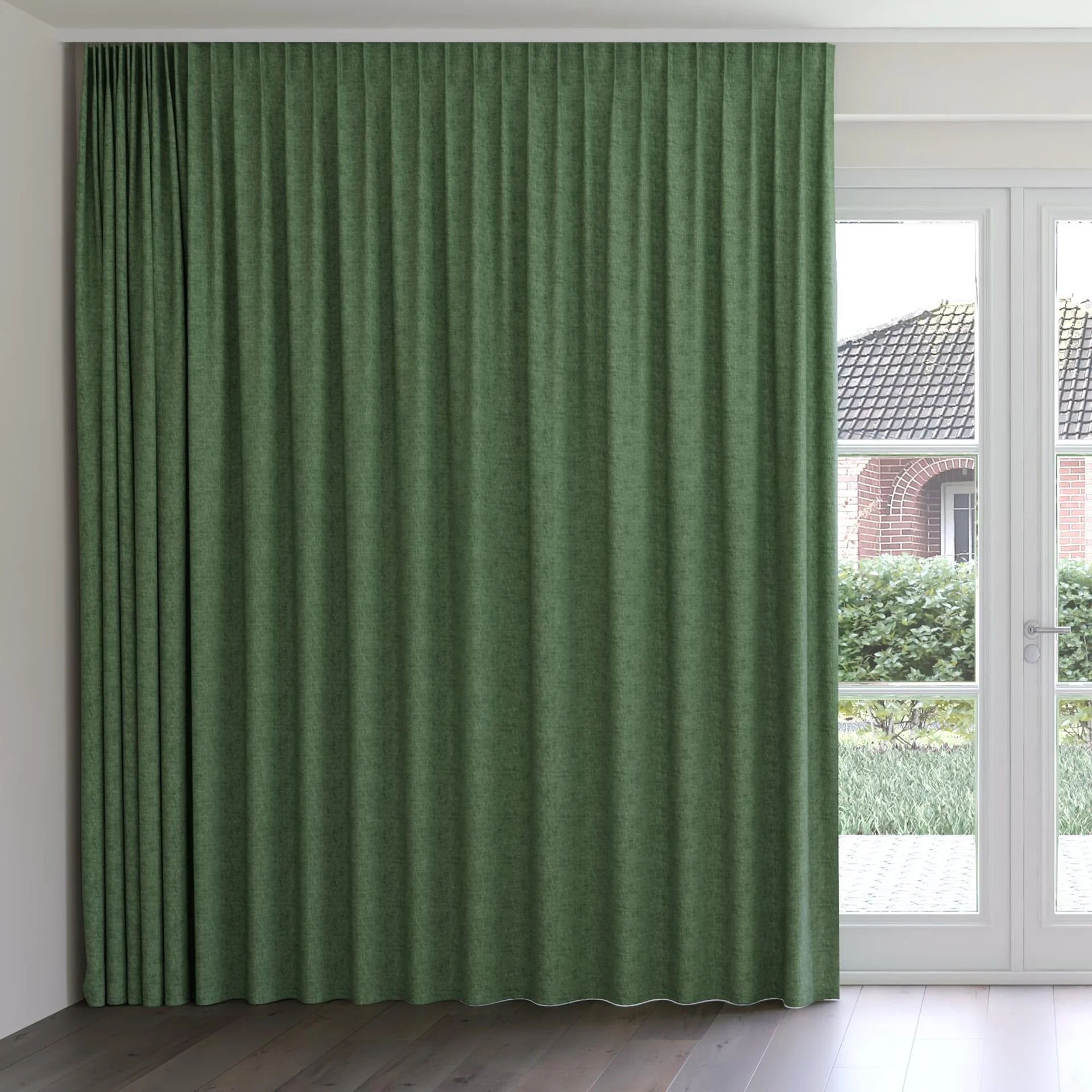 Front view of Earthwild Pesto, on curtain rail