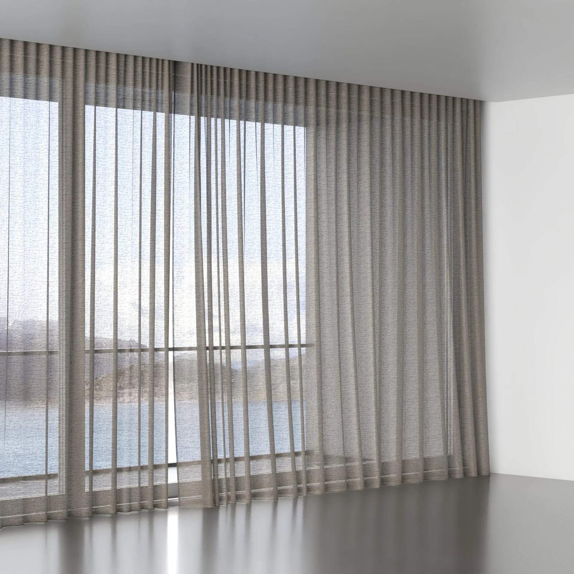 Full view of Sencha Mondo, wave pleat