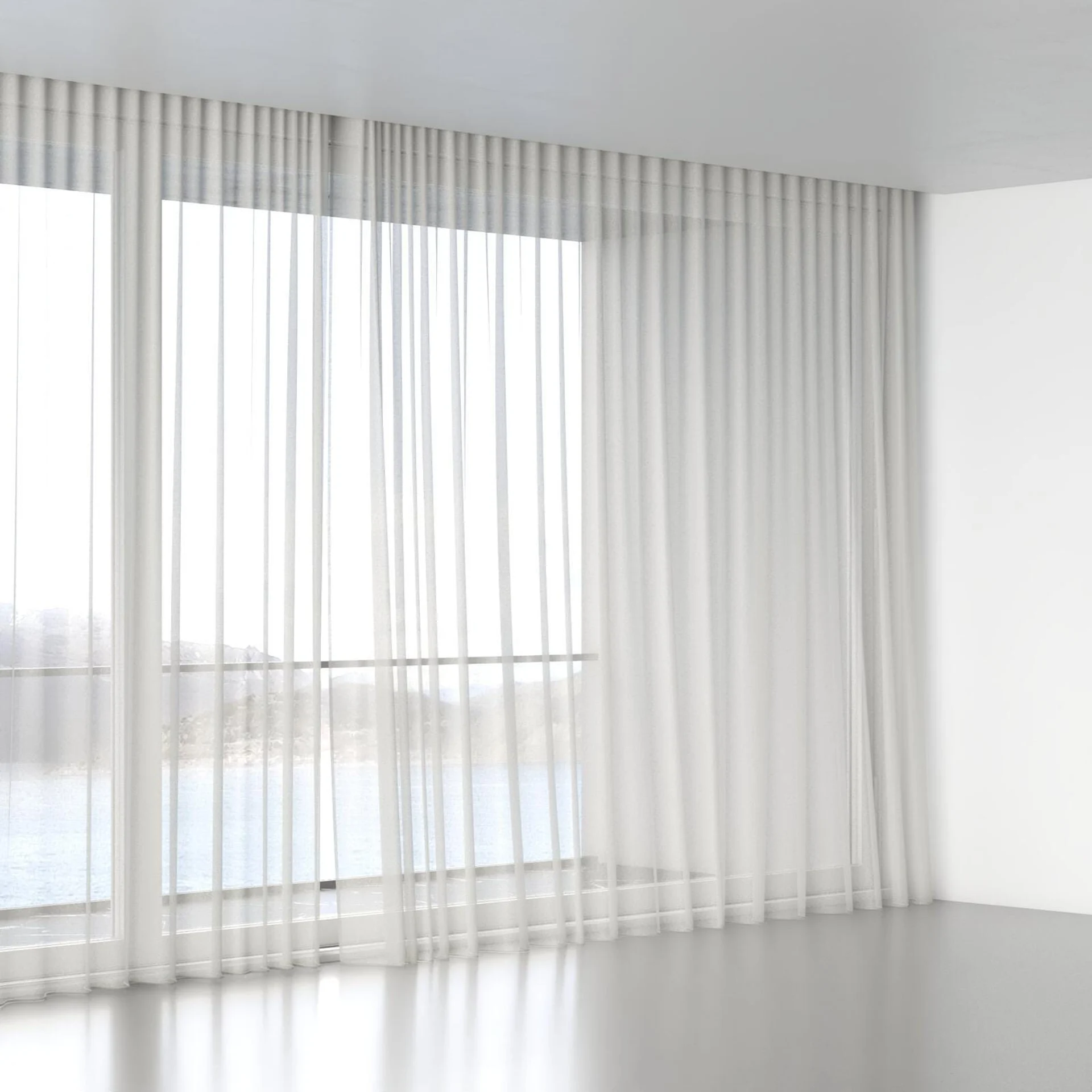 Full view of Kanji Ecru, wave pleat