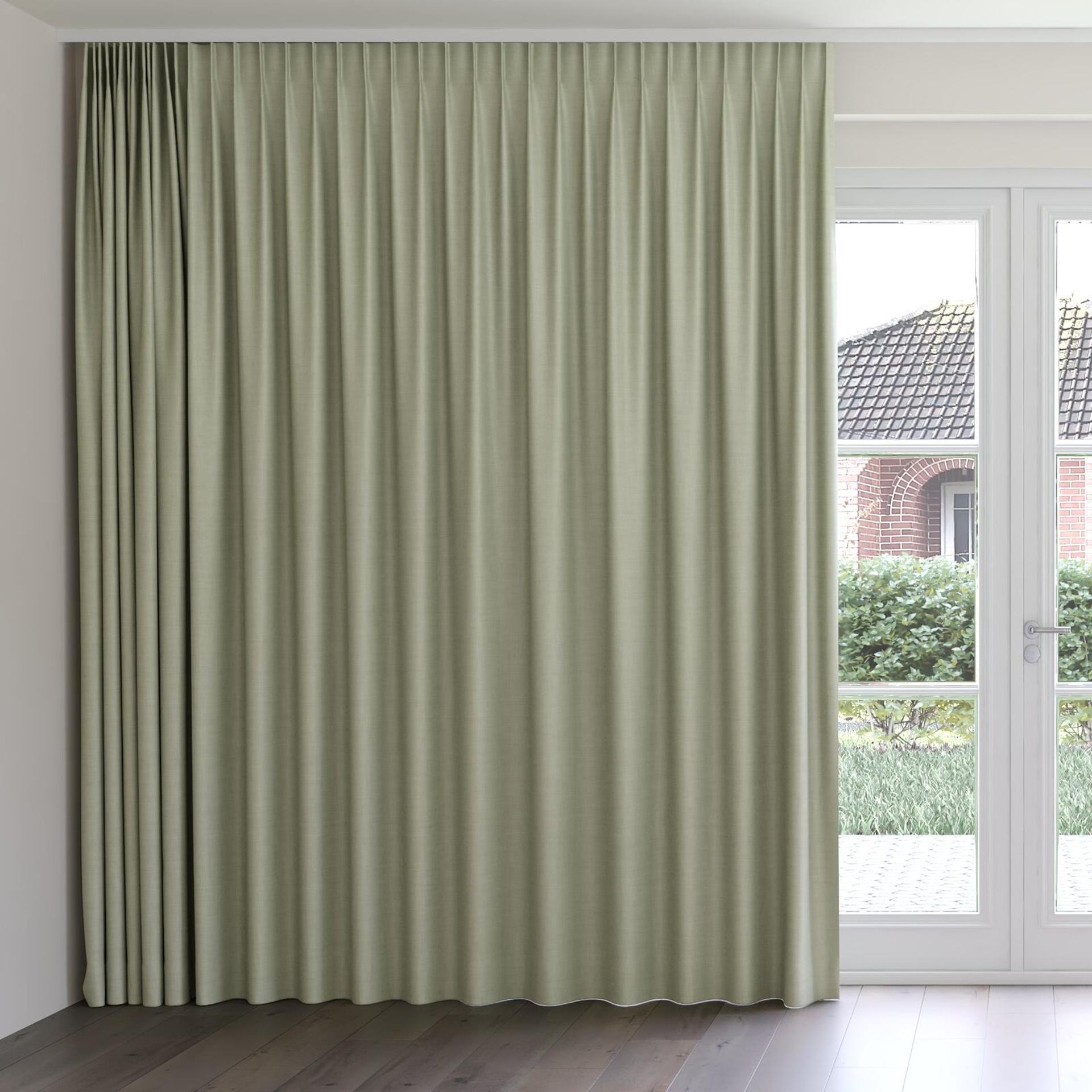 Front view of Keystone Sage, on curtain rail
