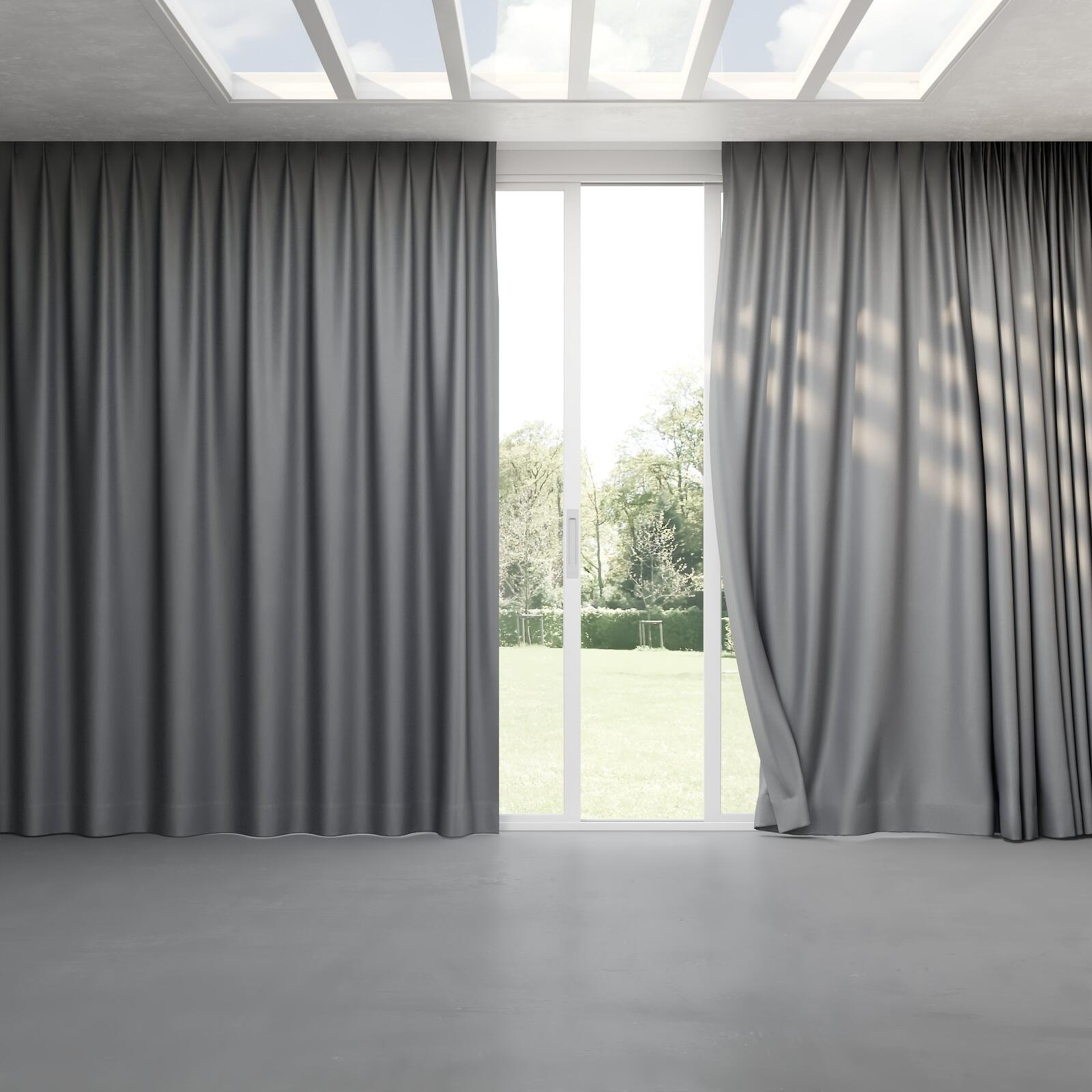Full view of Elaborate Storm, pinch pleat