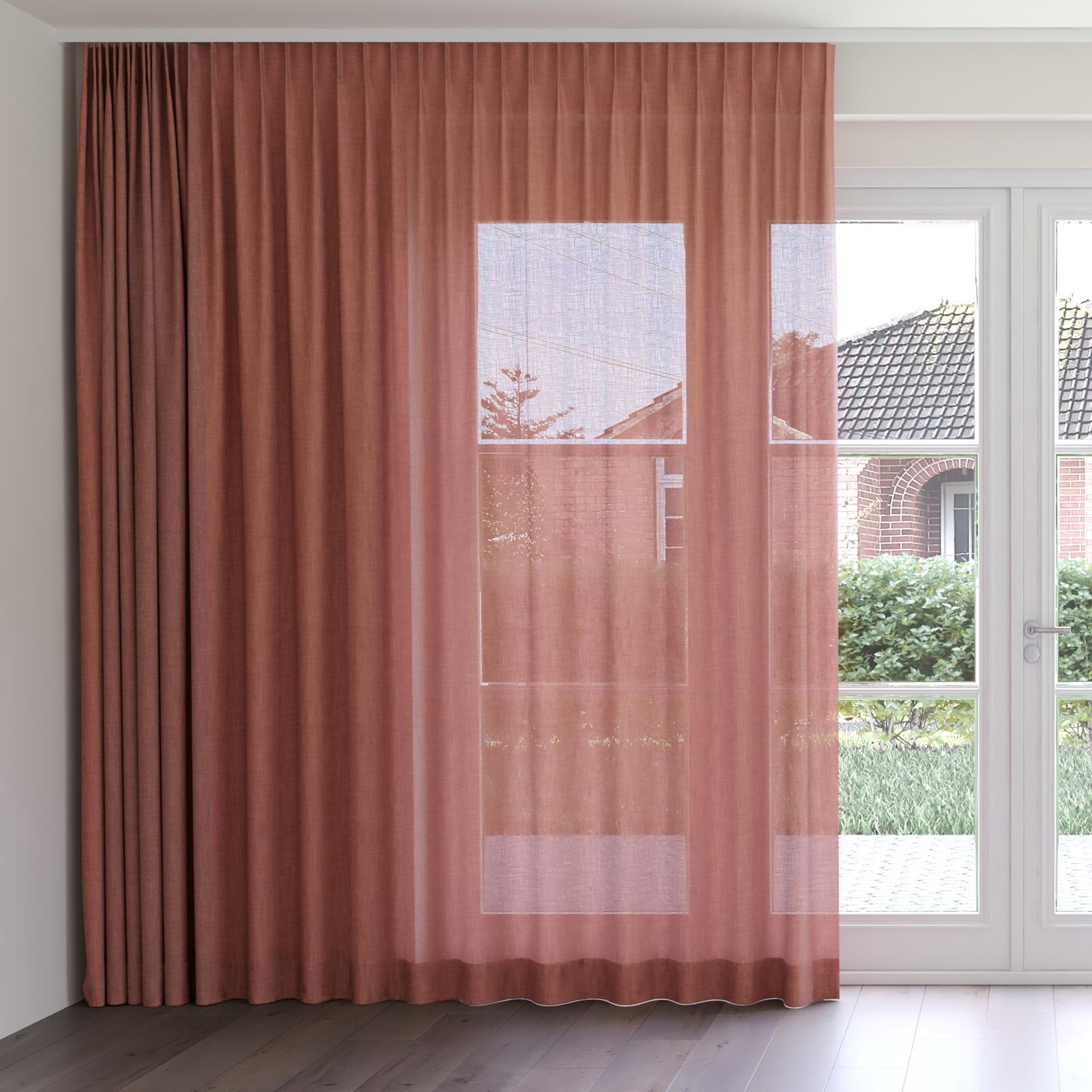 Front view of Motion Brick, on curtain rail