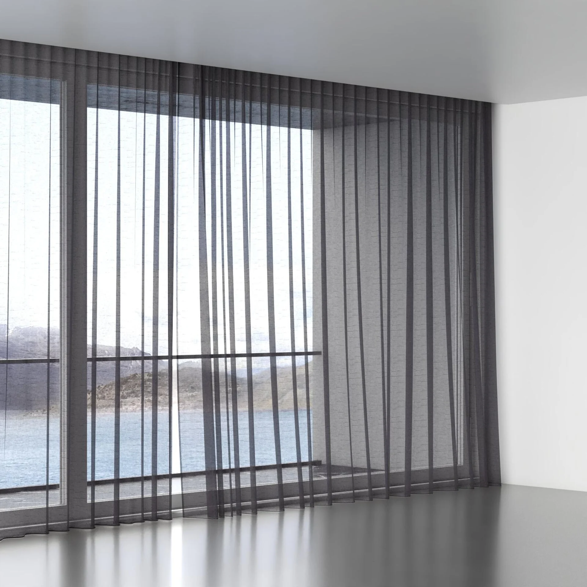 Full view of Graceful Charcoal, wave pleat