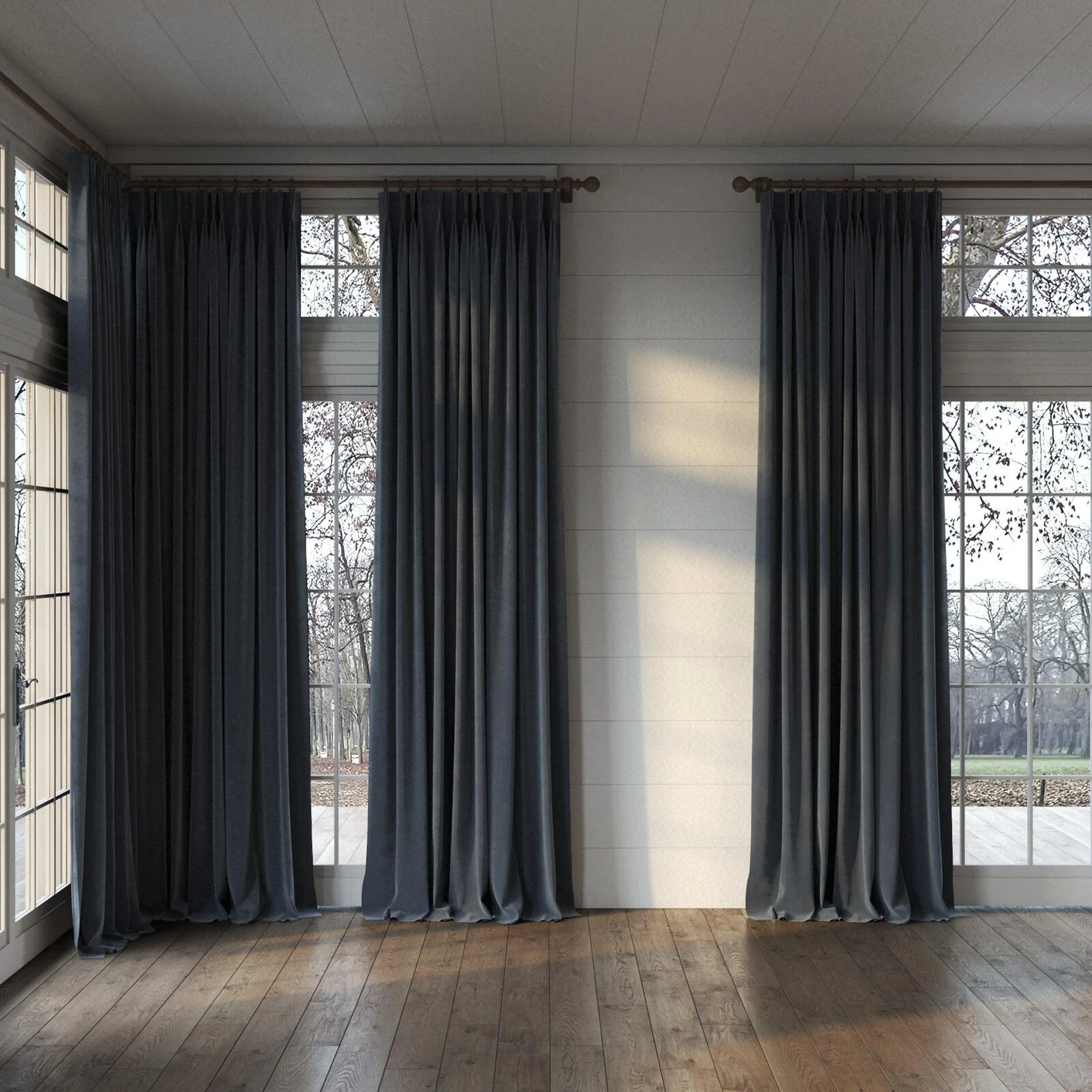 Full view of Verbier Elephant, puddled, on curtain rod