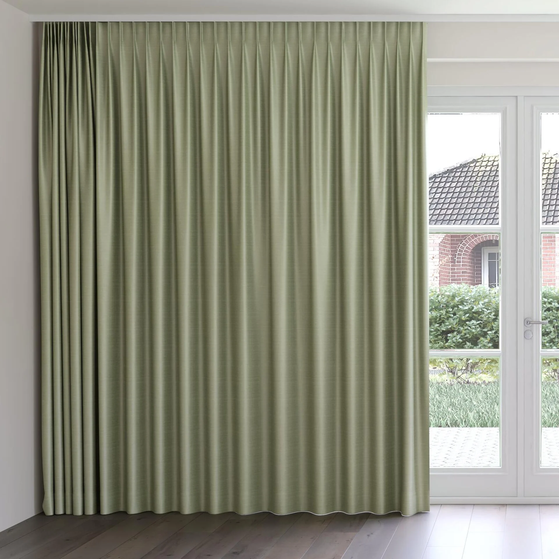 Front view of Silky Sage, on curtain rail