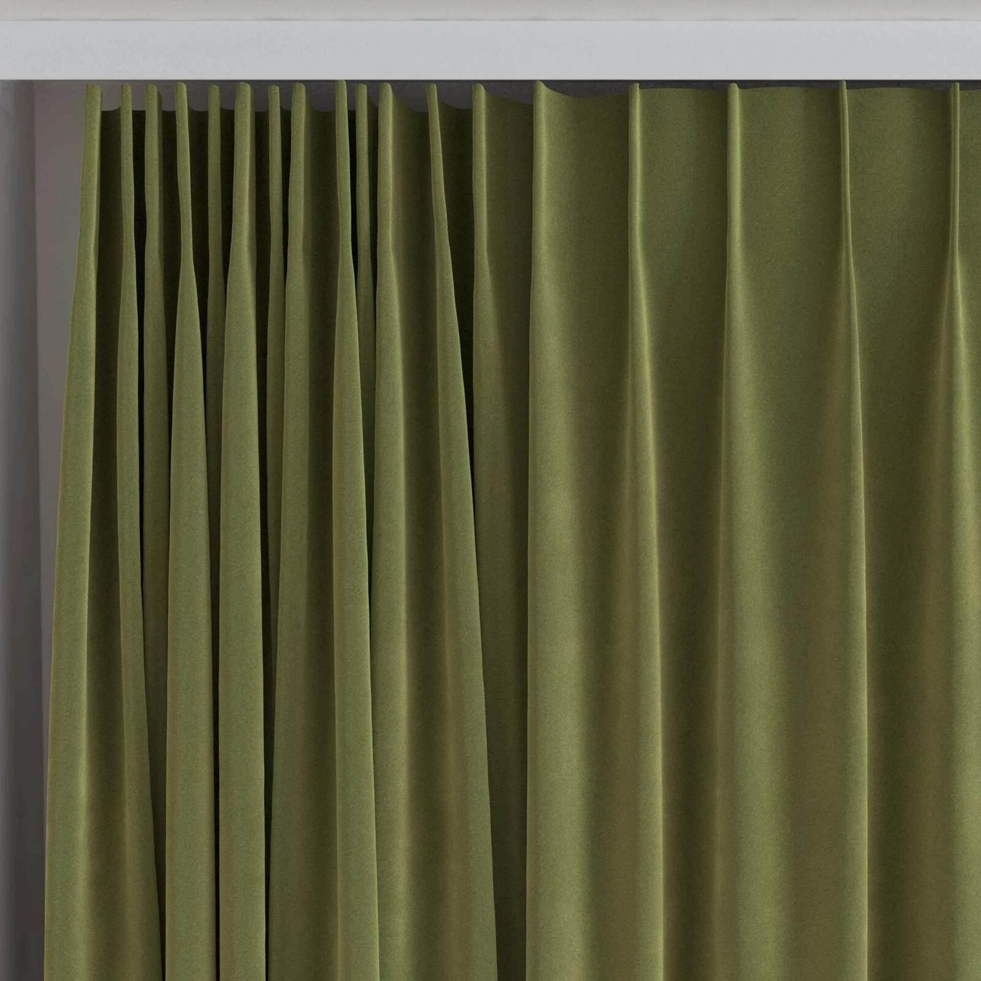 Top view of Verbier Moss, on curtain rail