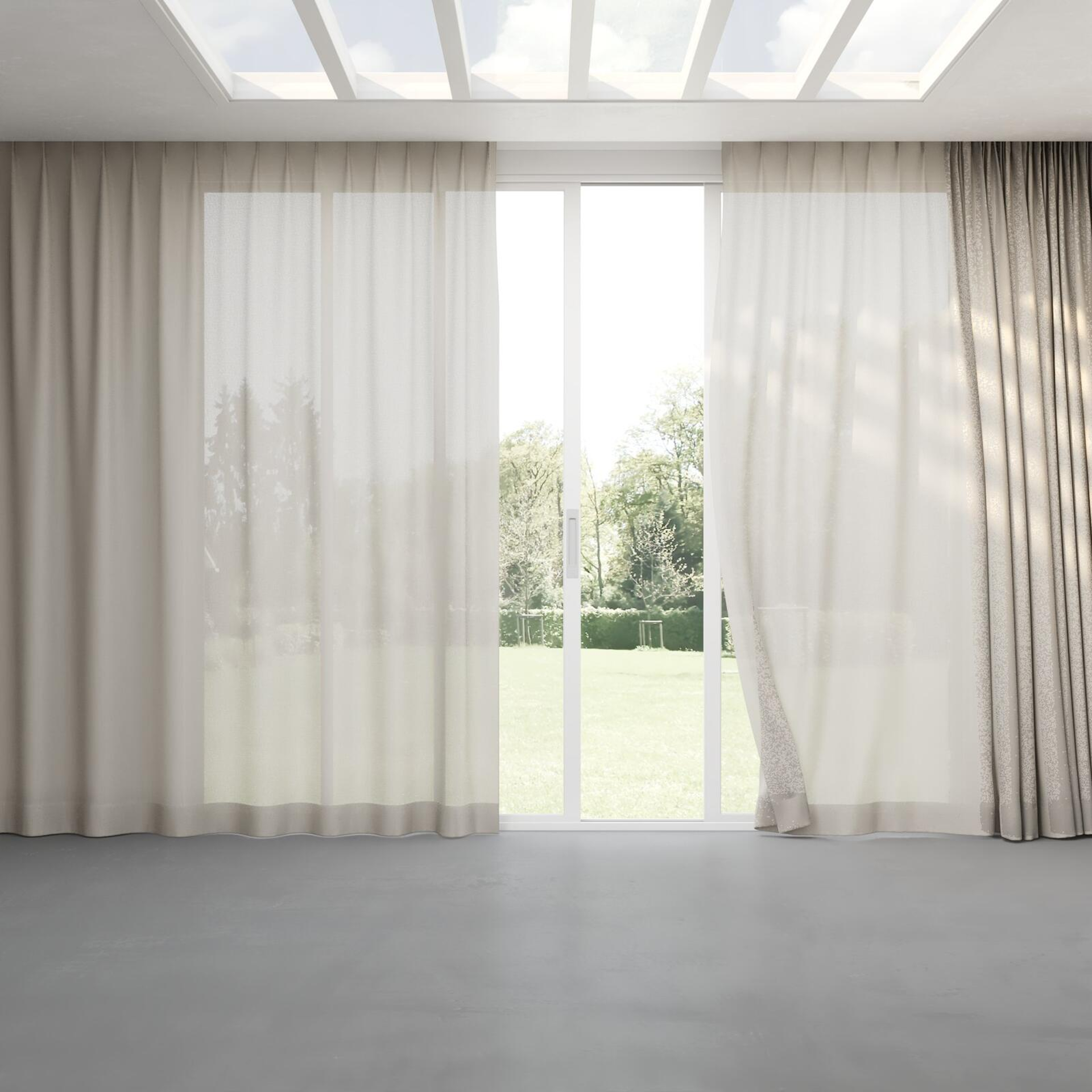 Full view of Revel Gravel, pinch pleat
