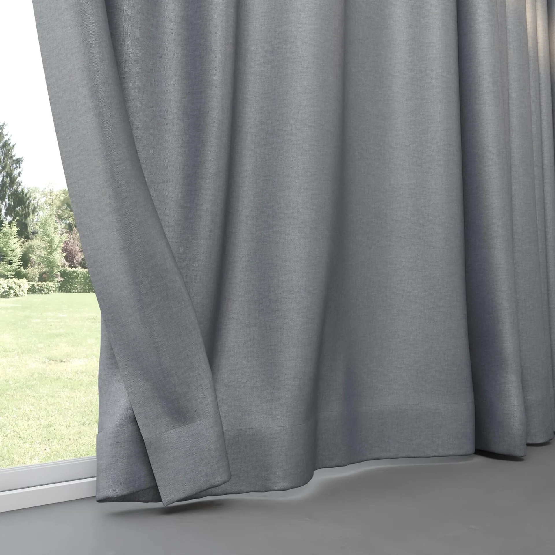 Bottom view of Glamour Zinc, pinch pleat