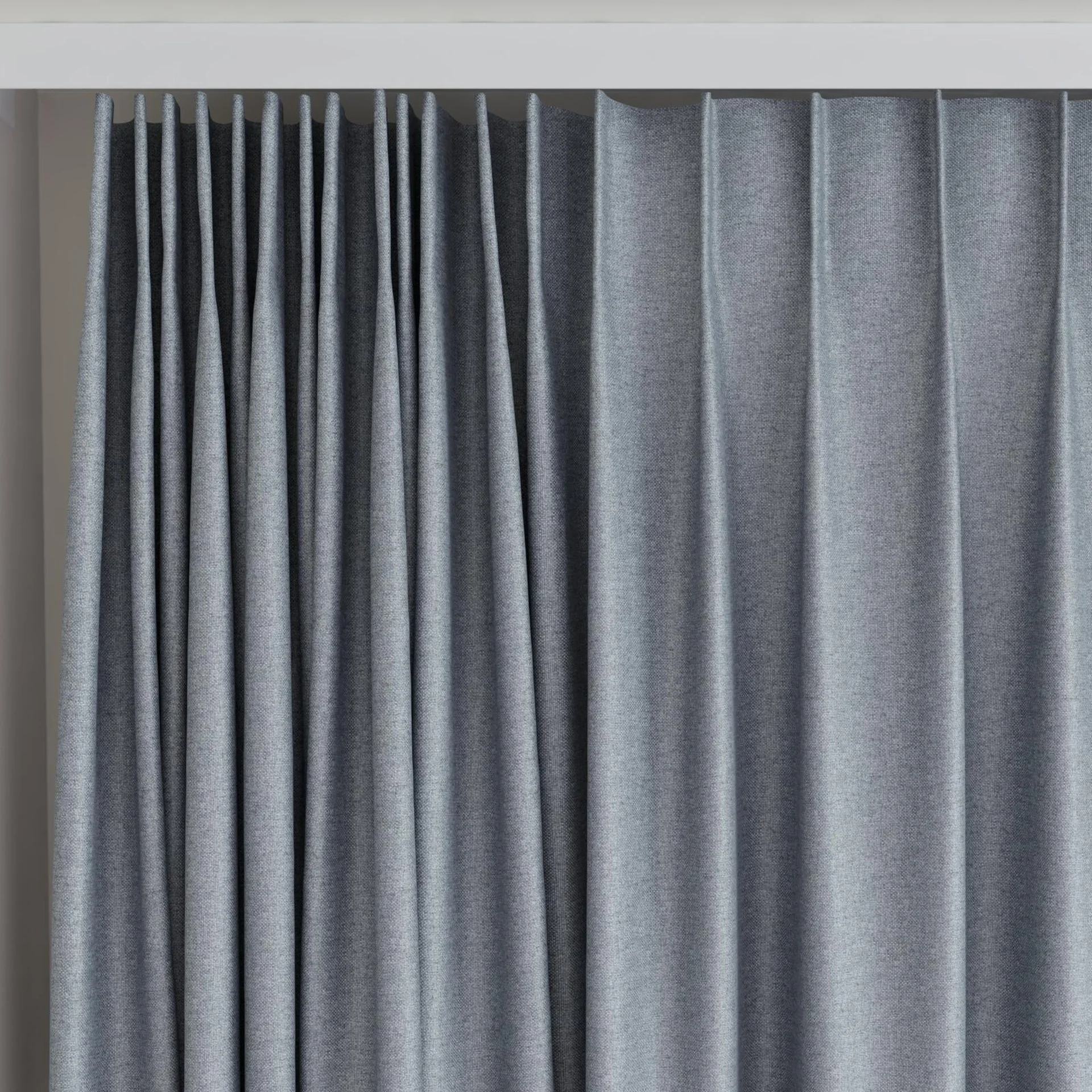 Top view of Grove Aluminium, on curtain rail