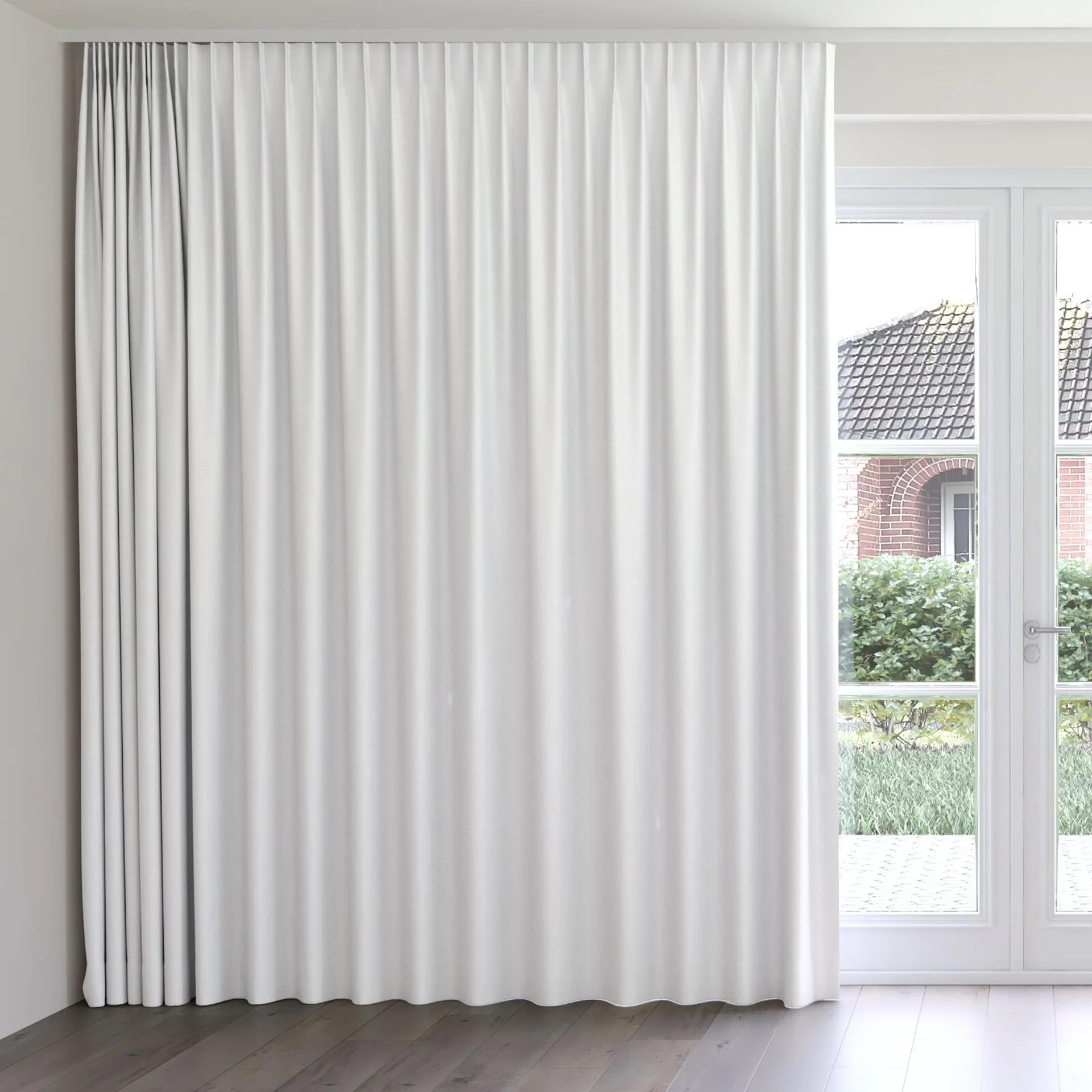 Front view of Bavaria Swan, on curtain rail
