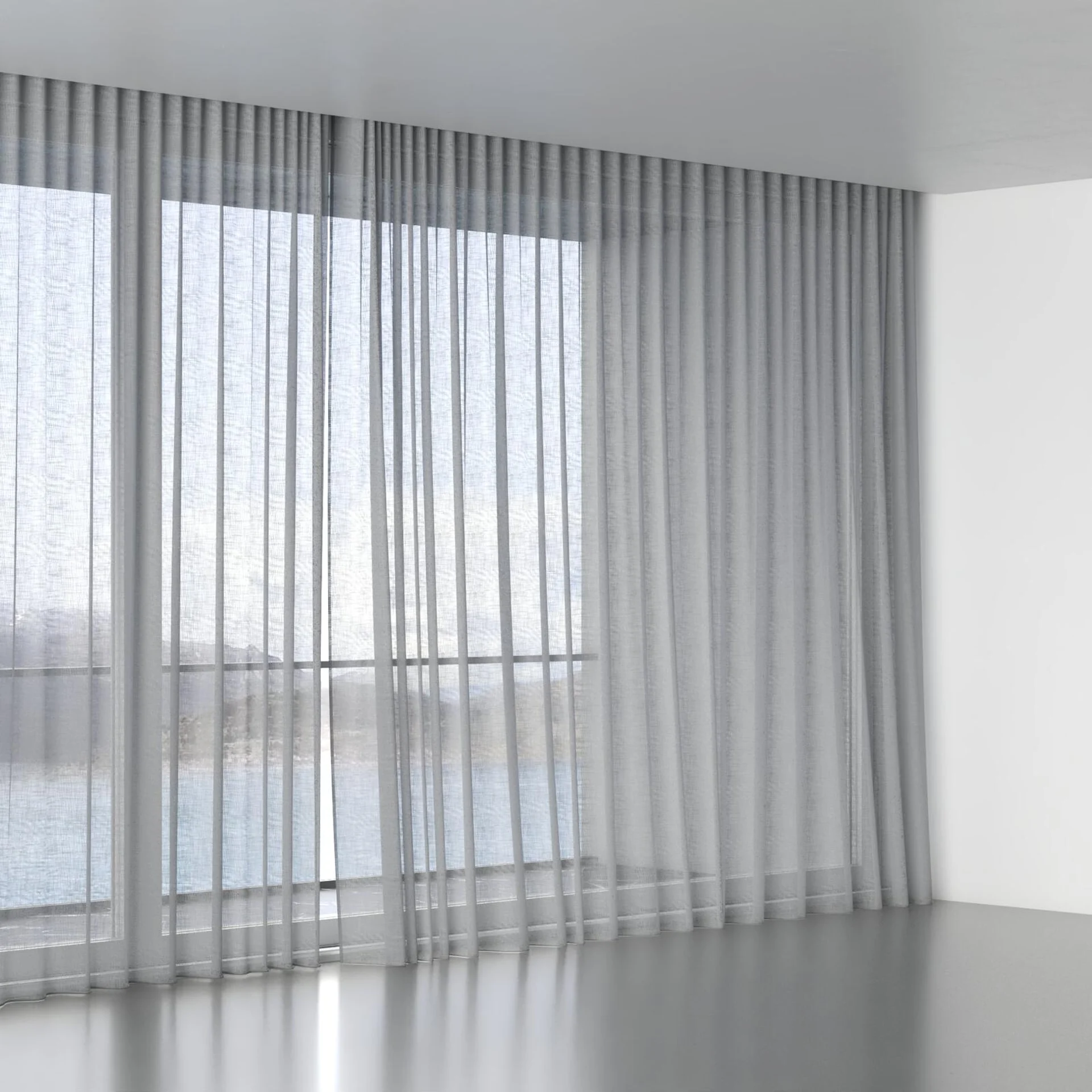 Full view of Verdant Smoke, wave pleat