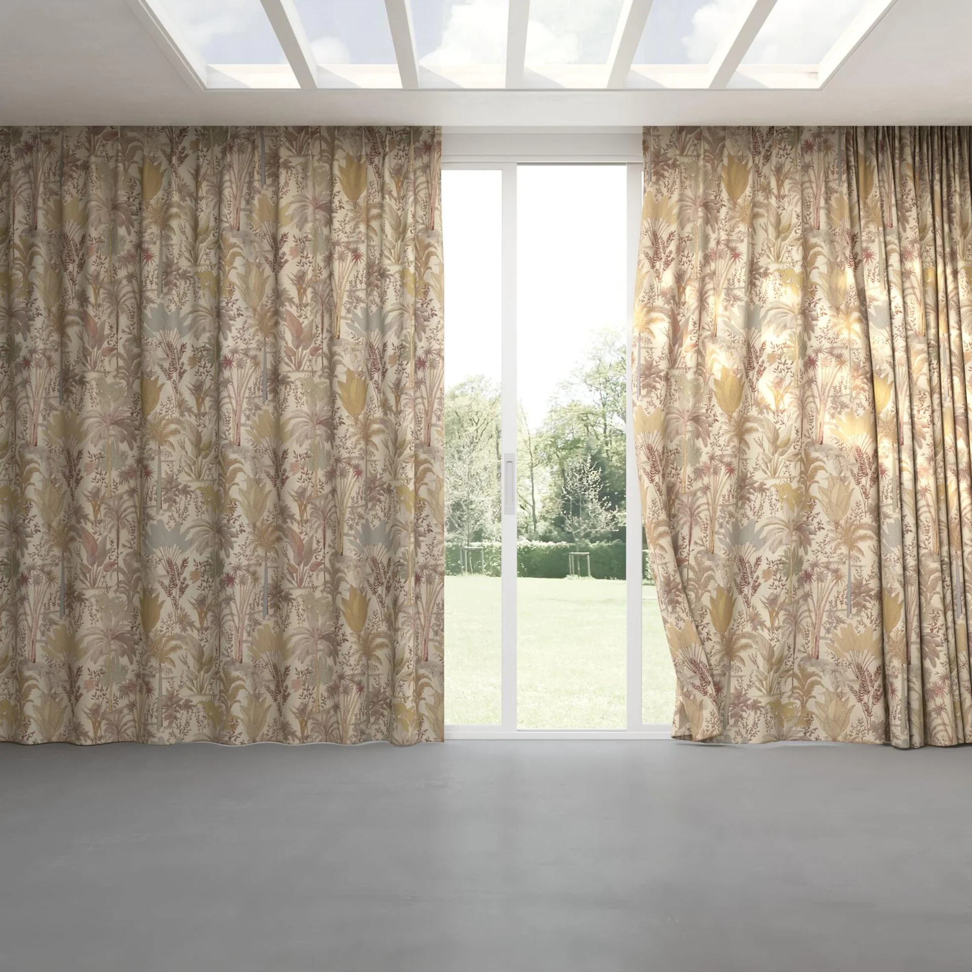 Full view of Paloma Calico, pinch pleat