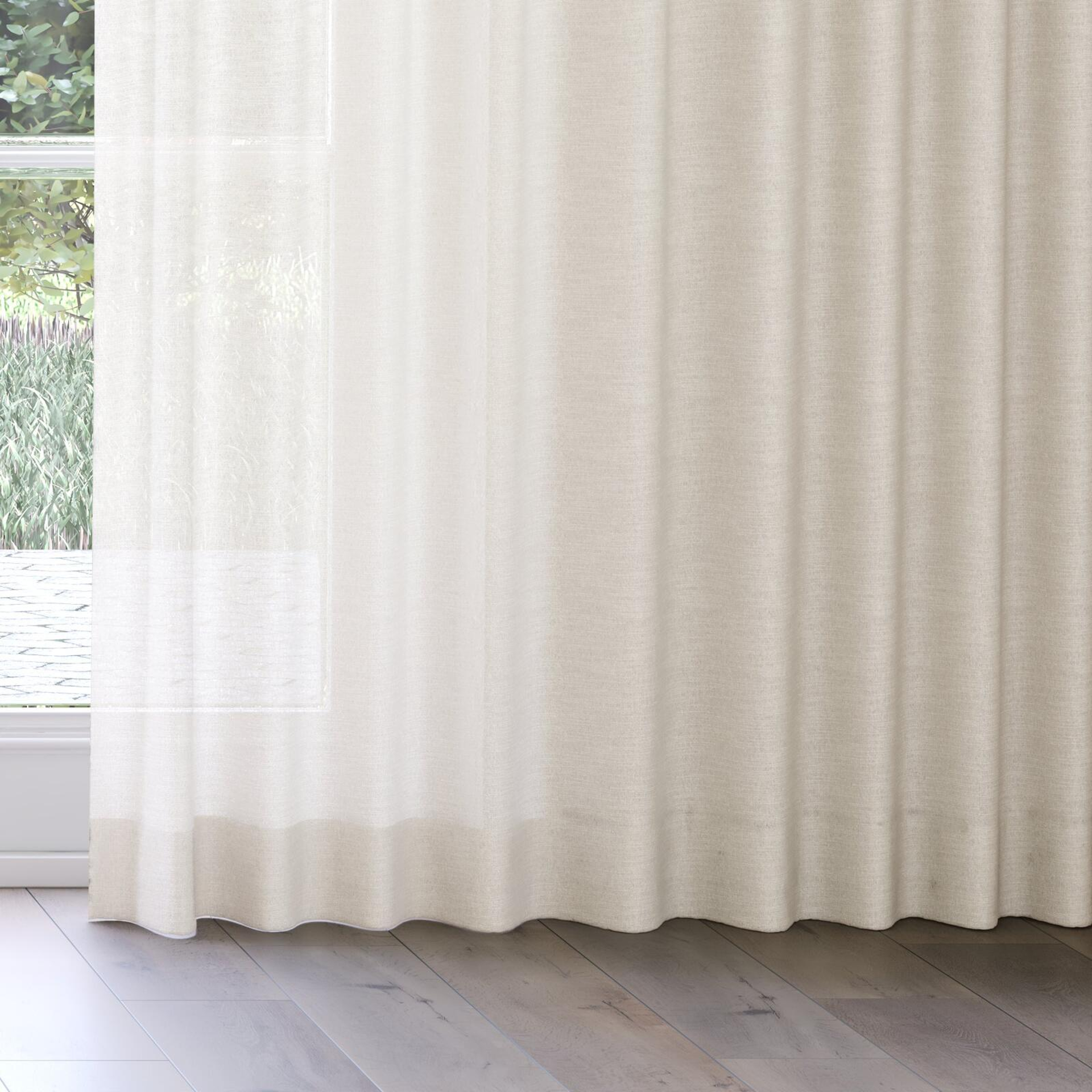 Bottom view of Revel Linen, on curtain rail