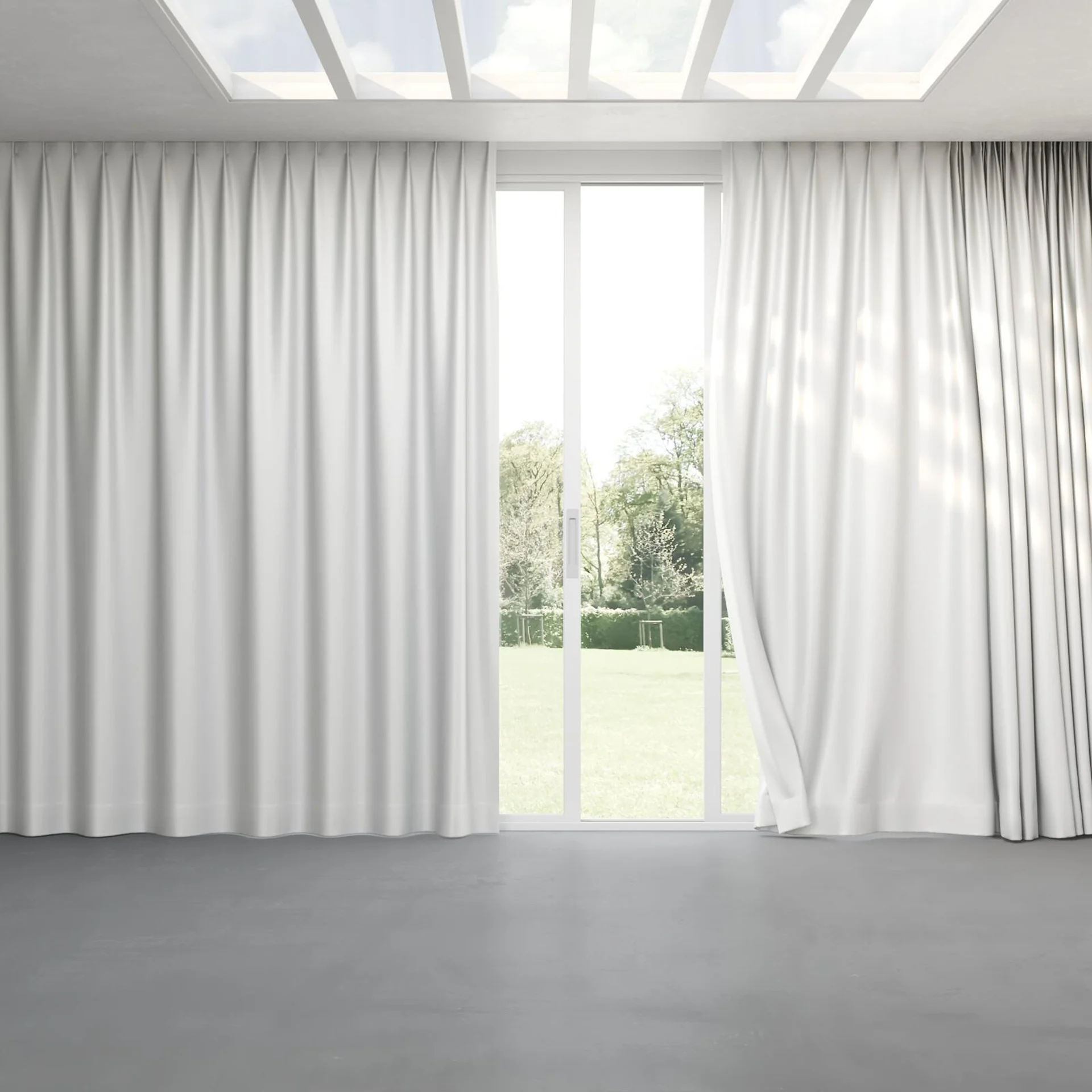 Full view of Moonbeam Albin, pinch pleat