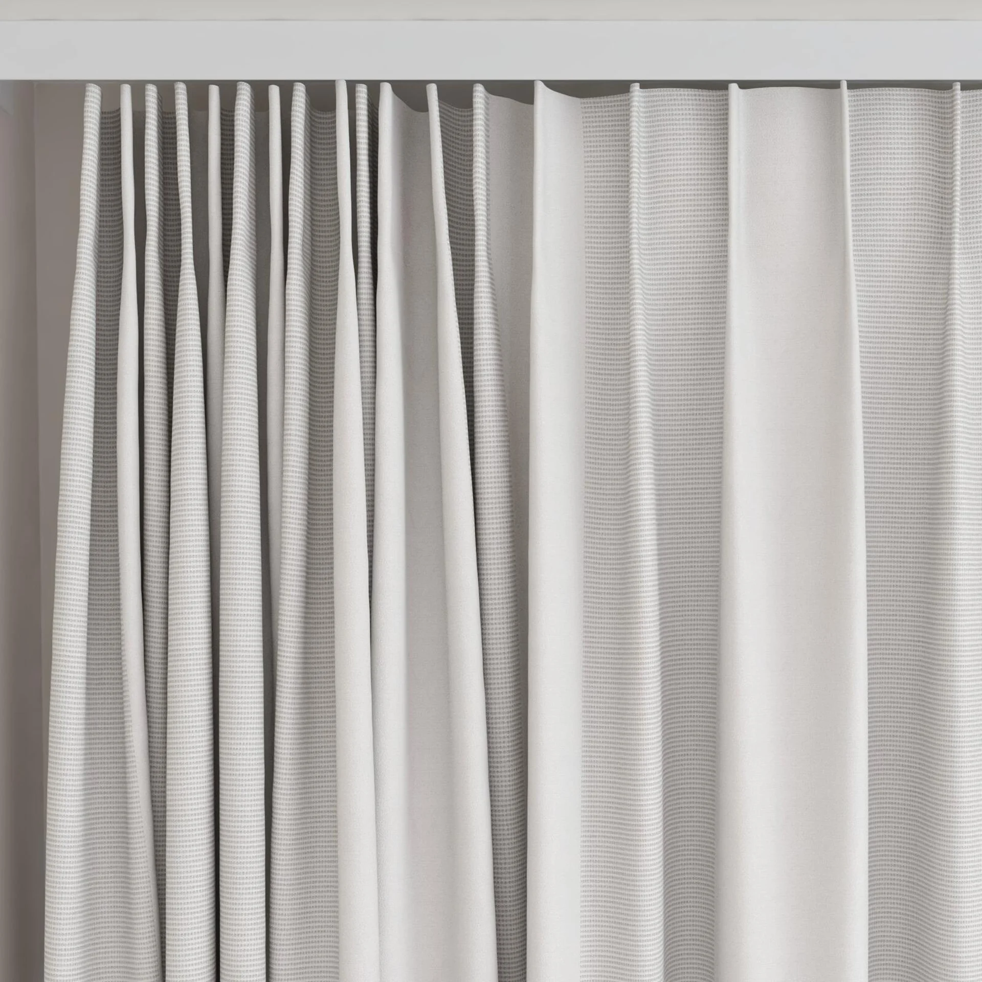 Top view of Borneo Uncoated Silver Birch, on curtain rail
