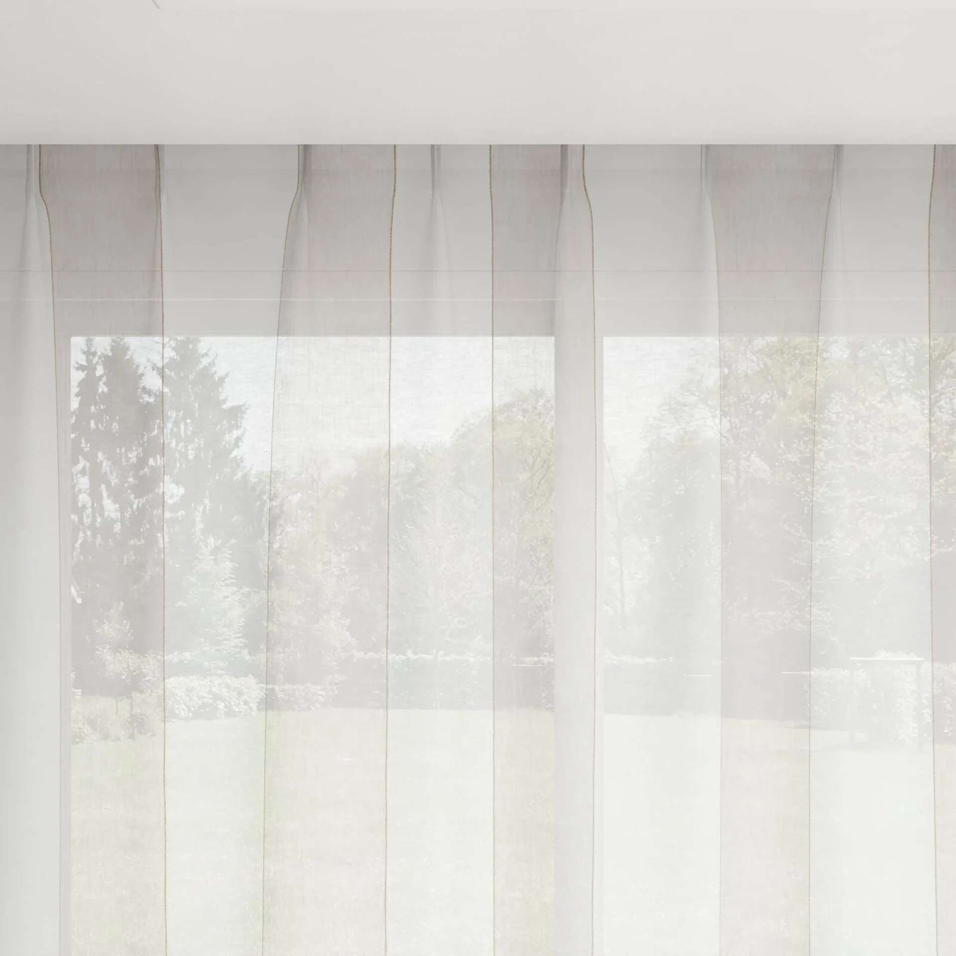 Top view of Kyoto Stripe Powder, pinch pleat