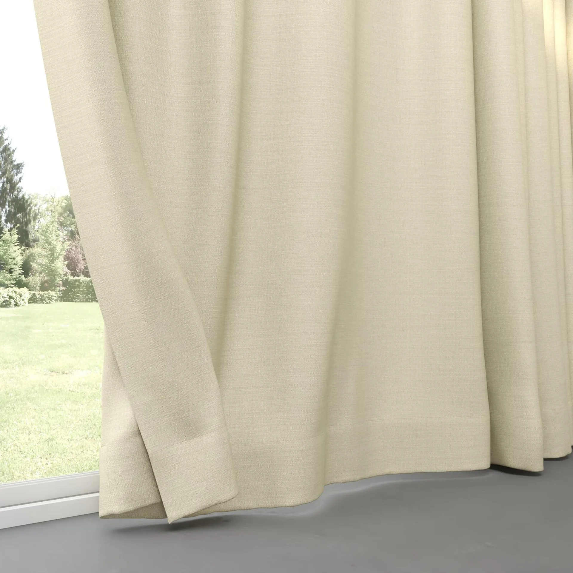 Bottom view of Linex Linen, pinch pleat