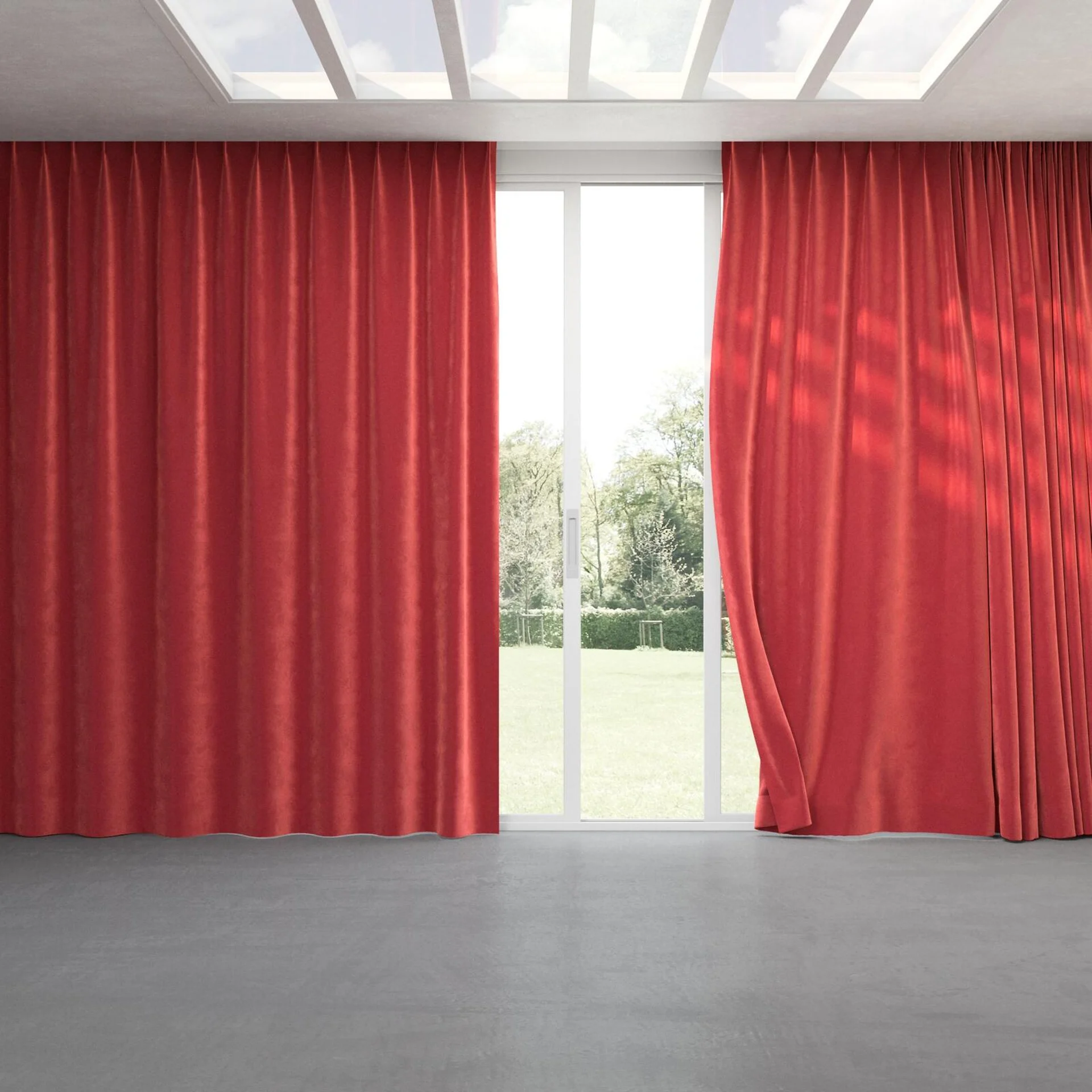 Full view of Velvelux Lollipop, pinch pleat