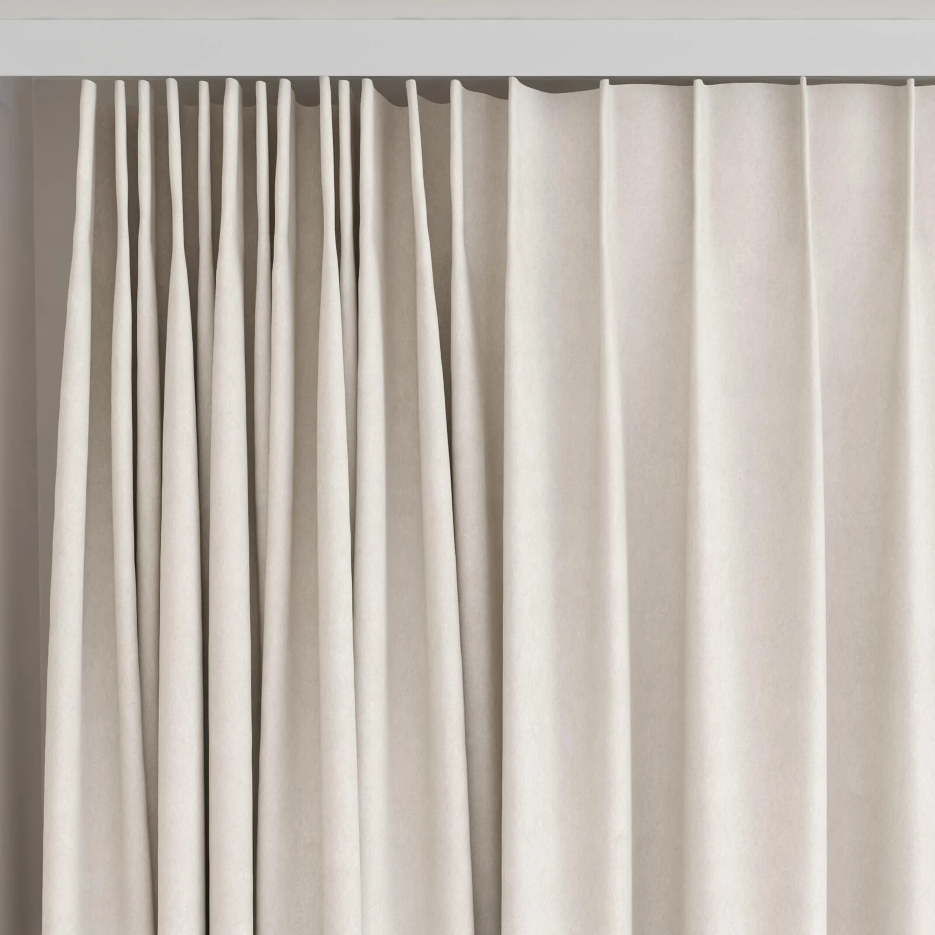 Top view of Lech Wool, on curtain rail