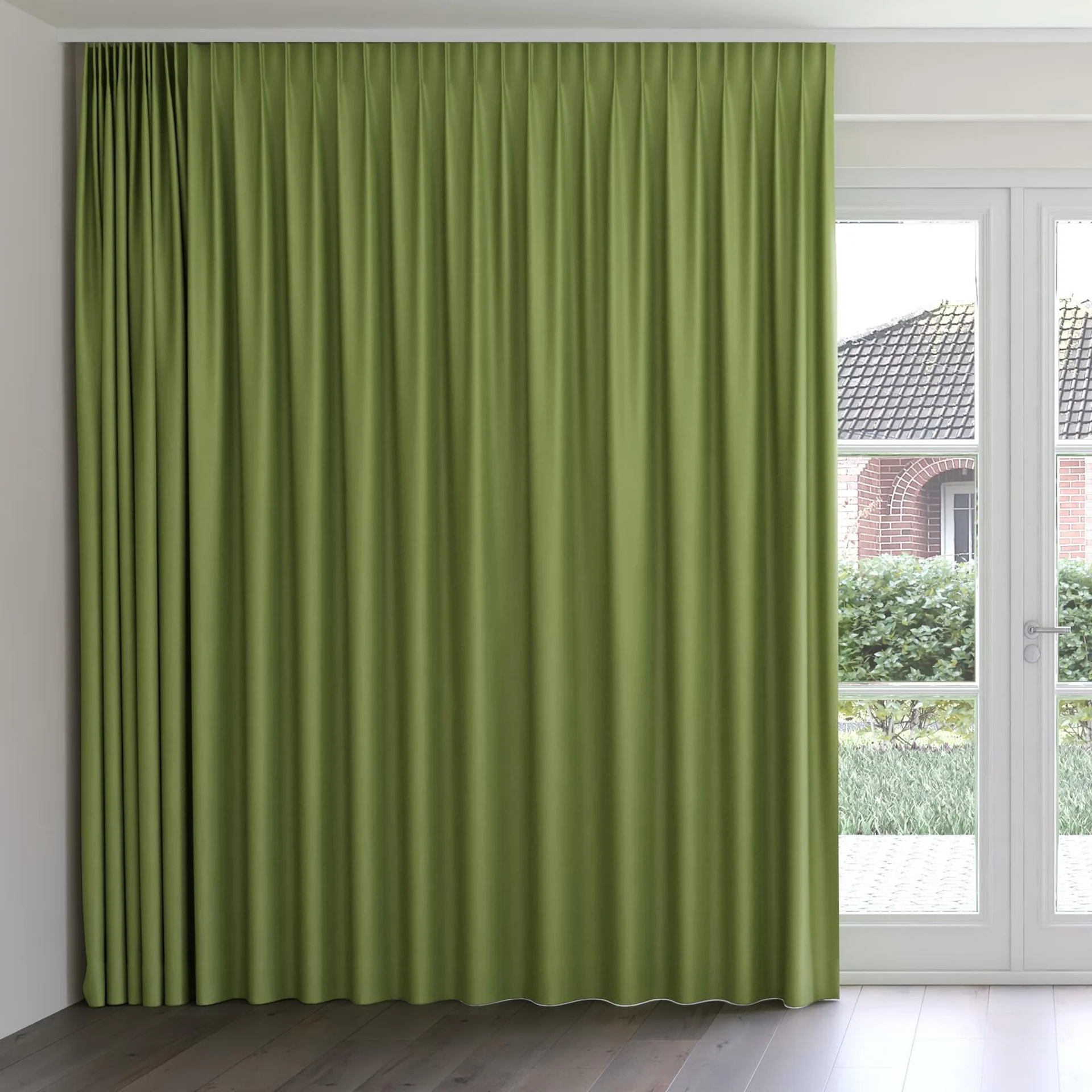 Front view of Kanvas Cactus, on curtain rail