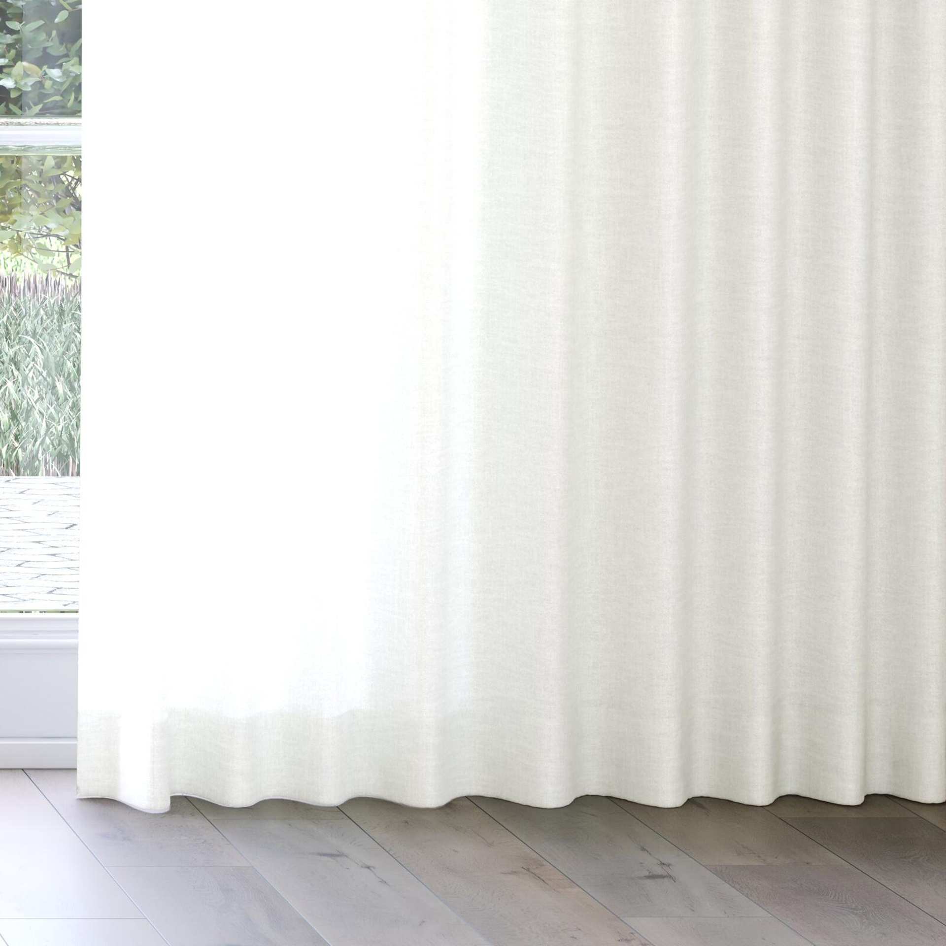 Bottom view of Motion Cream, on curtain rail