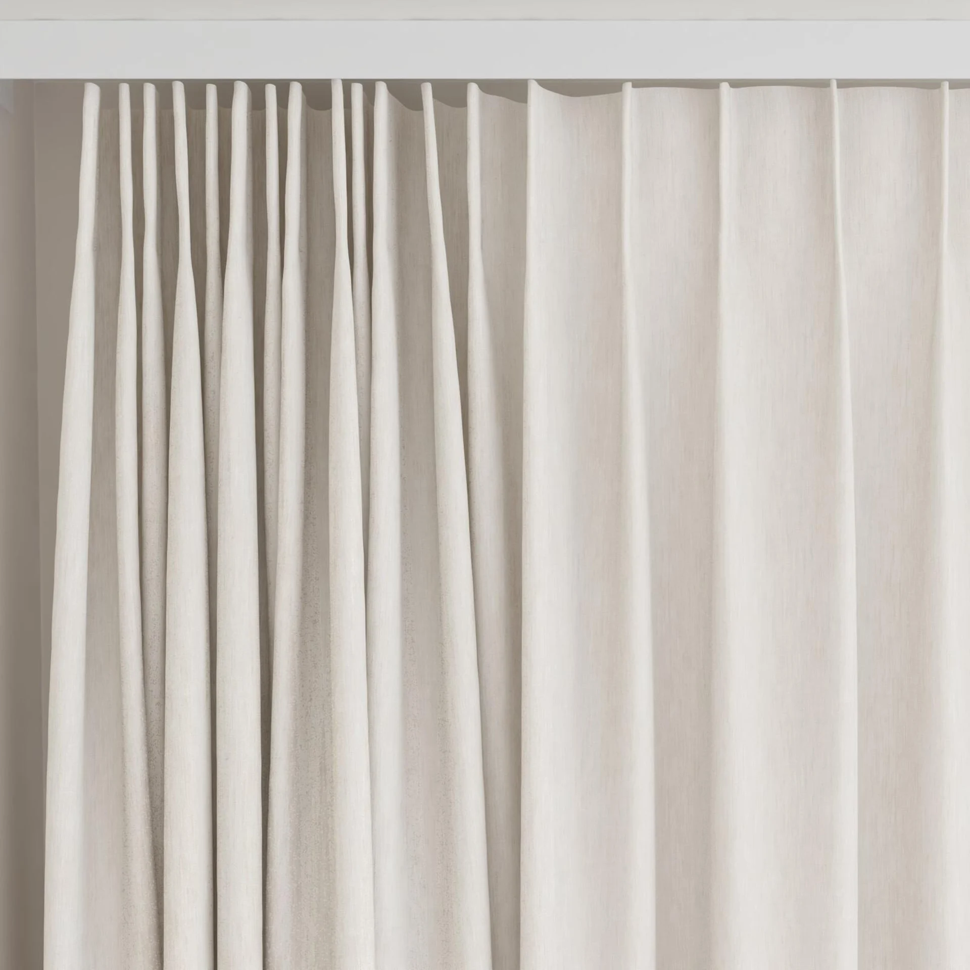 Top view of Balance Linen, on curtain rail