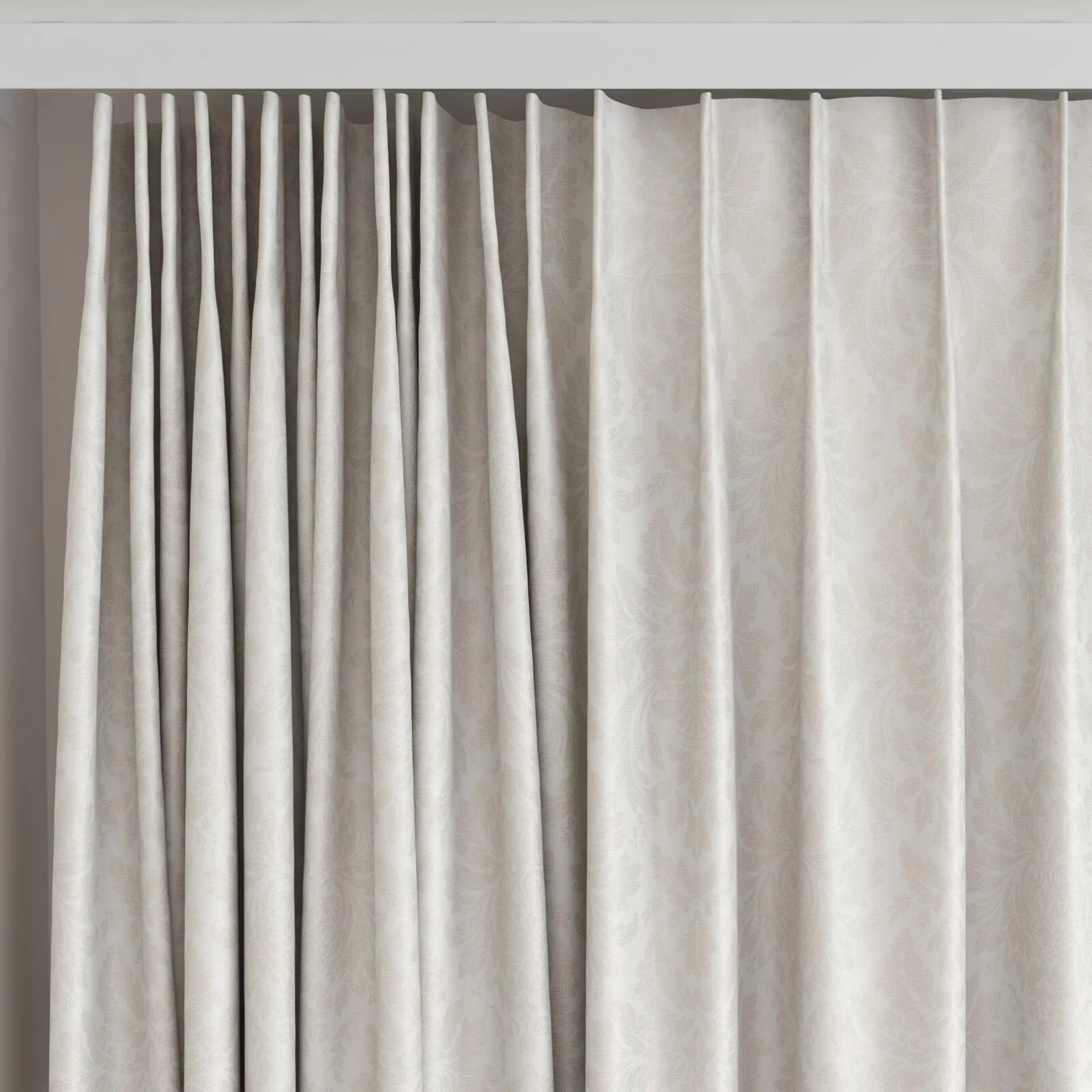 Top view of Jaborine Sesame, on curtain rail
