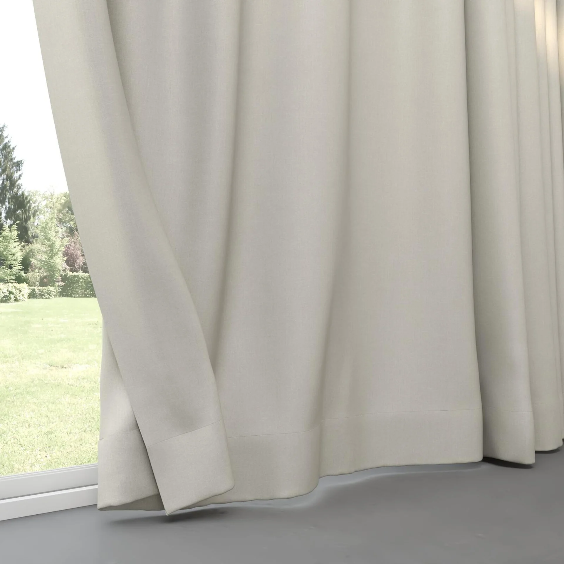 Bottom view of Kanvas Dove, pinch pleat