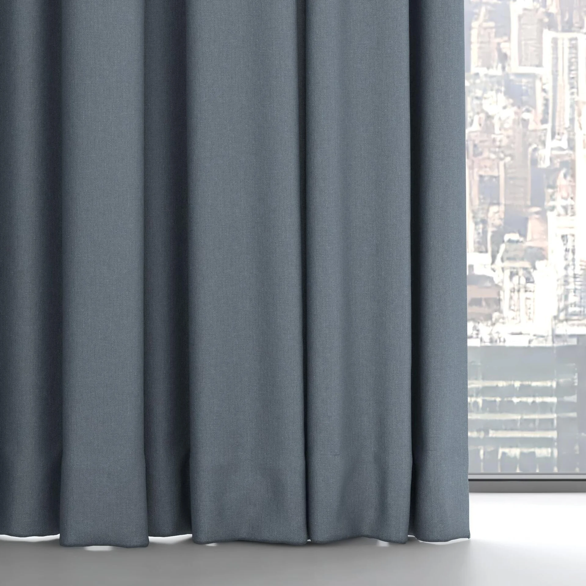 Bottom view of Infinite Chambray, on hidden rail