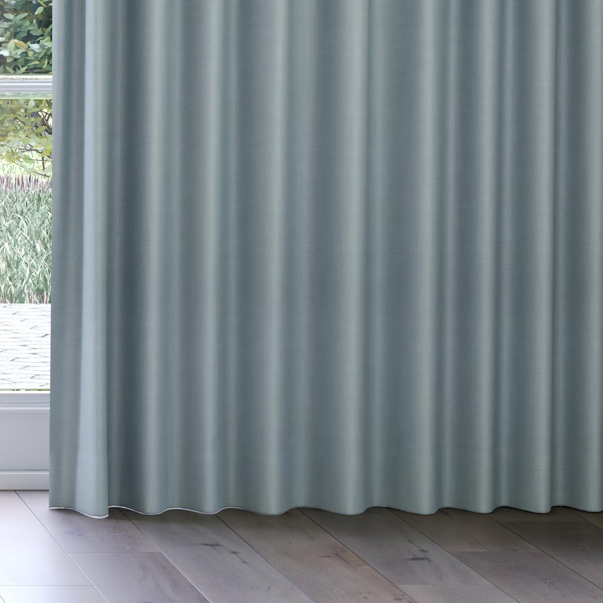 Bottom view of Loci Dim Out Sky, on curtain rail