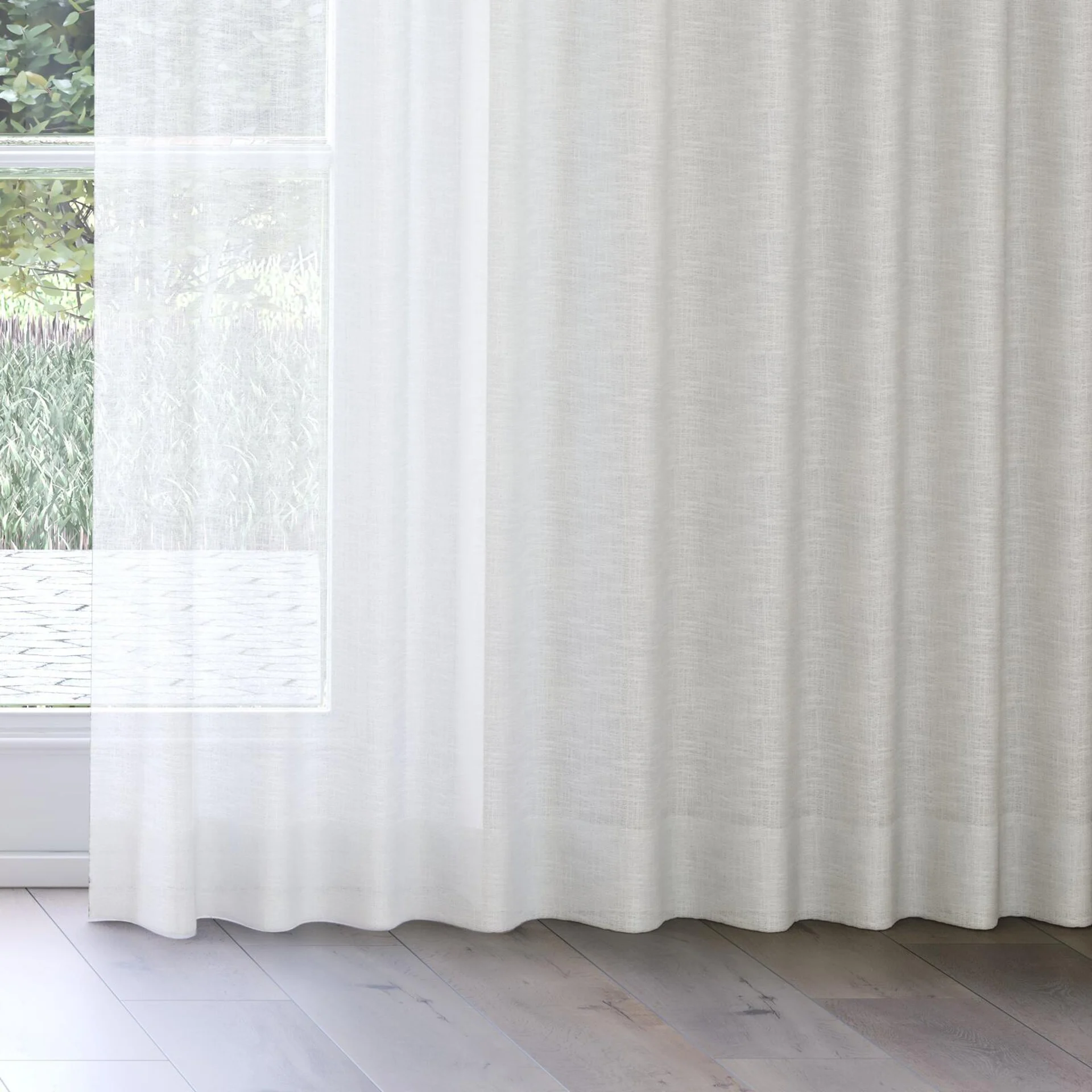 Bottom view of Verdant Papyrus, on curtain rail