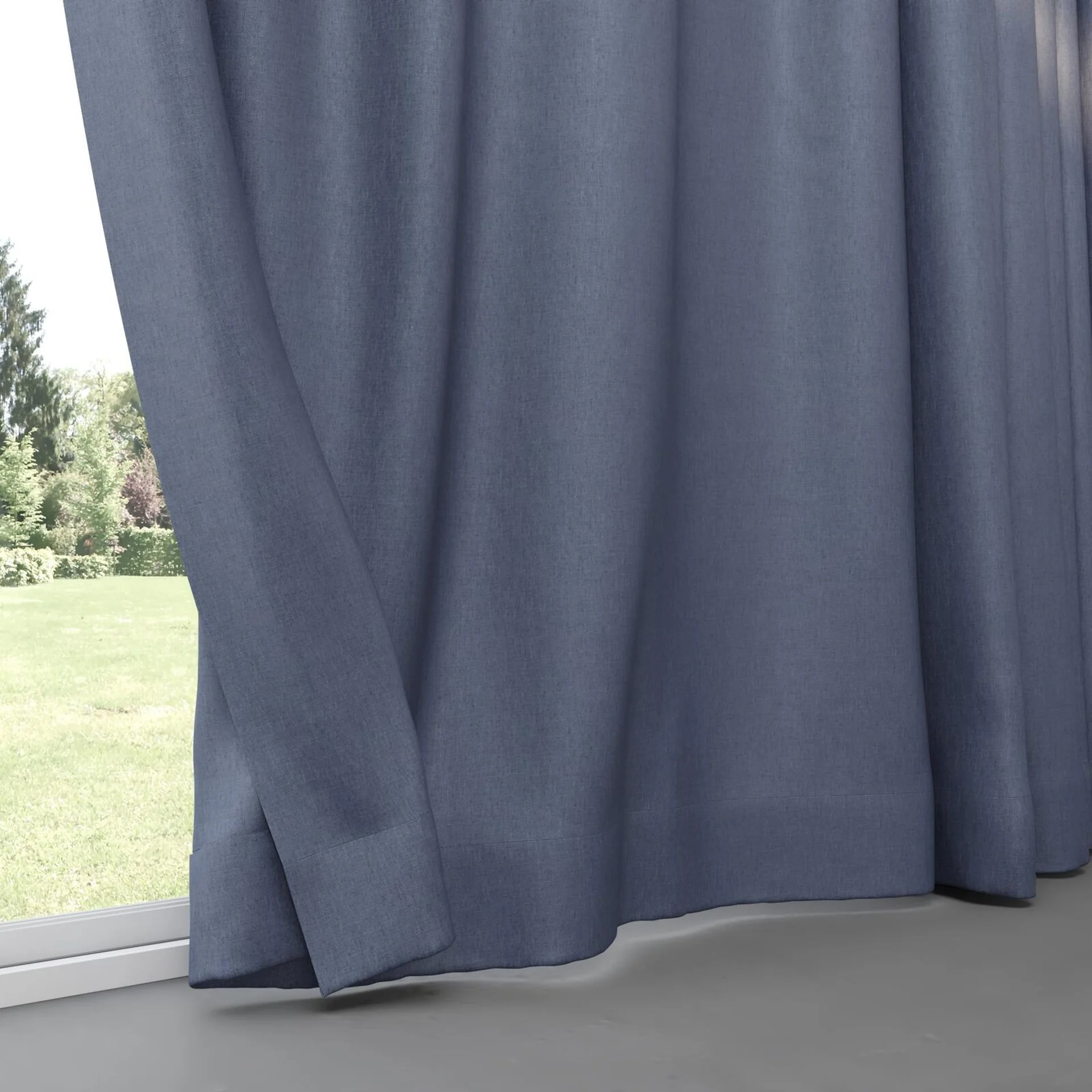 Bottom view of Stonewall Blackout Navy, pinch pleat