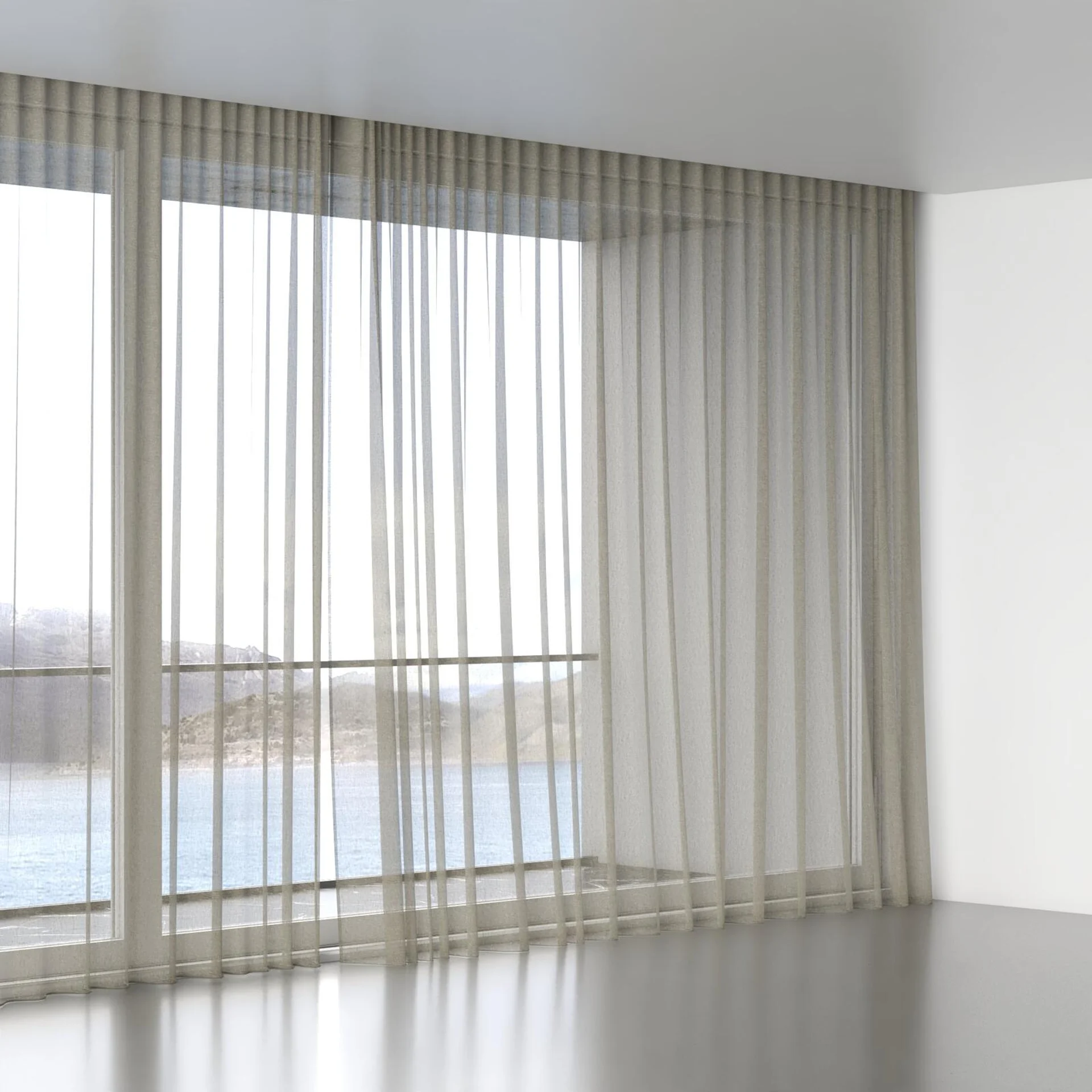 Full view of Pure Linen Chinchilla, wave pleat