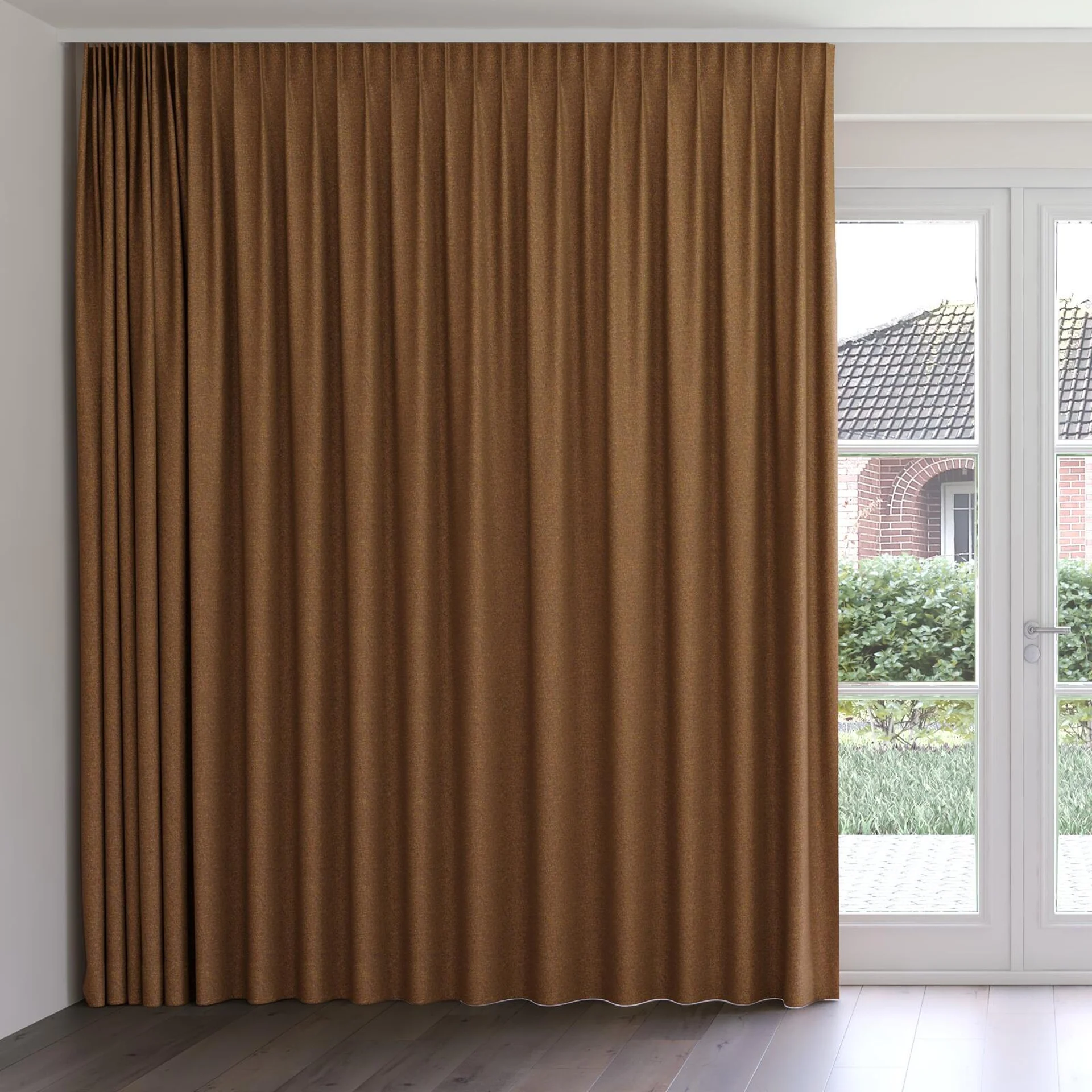 Front view of Bora Bora Protea, on curtain rail