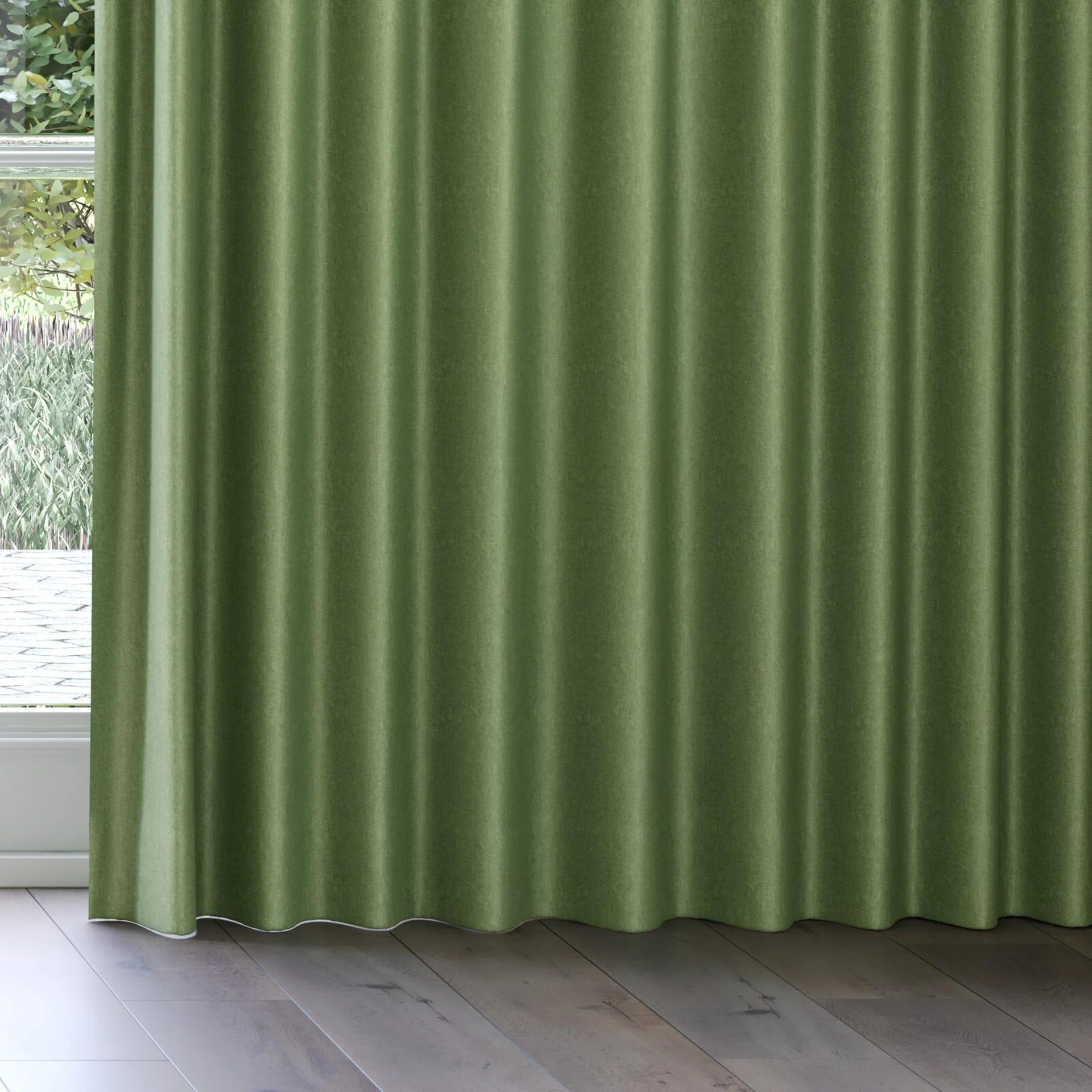 Bottom view of Fiji Leaf, on curtain rail