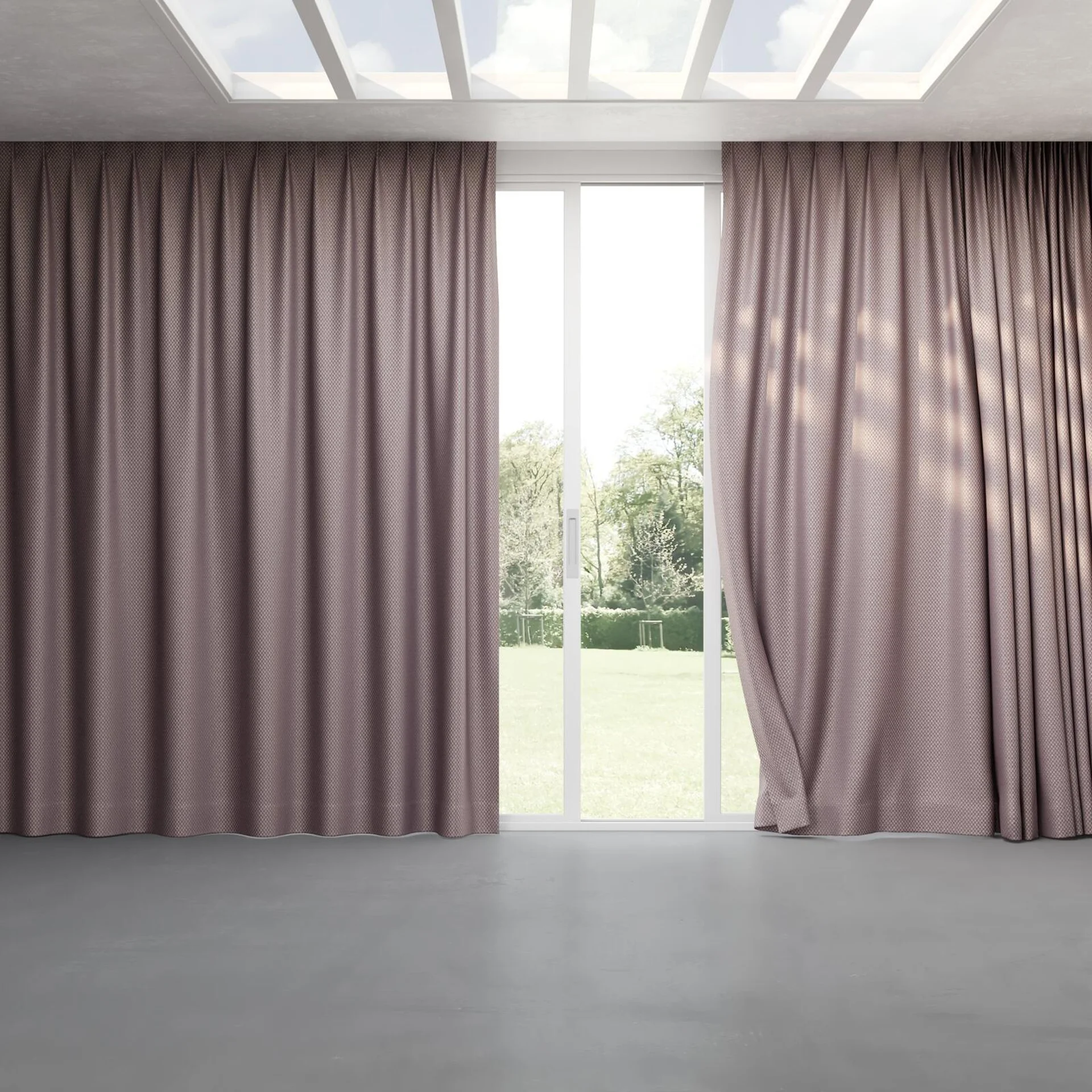 Full view of Manalapan Raisin, pinch pleat
