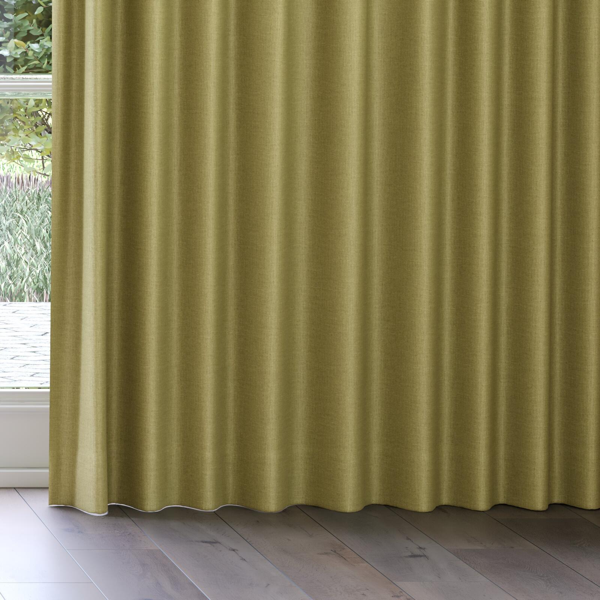 Bottom view of Frisco Linden, on curtain rail