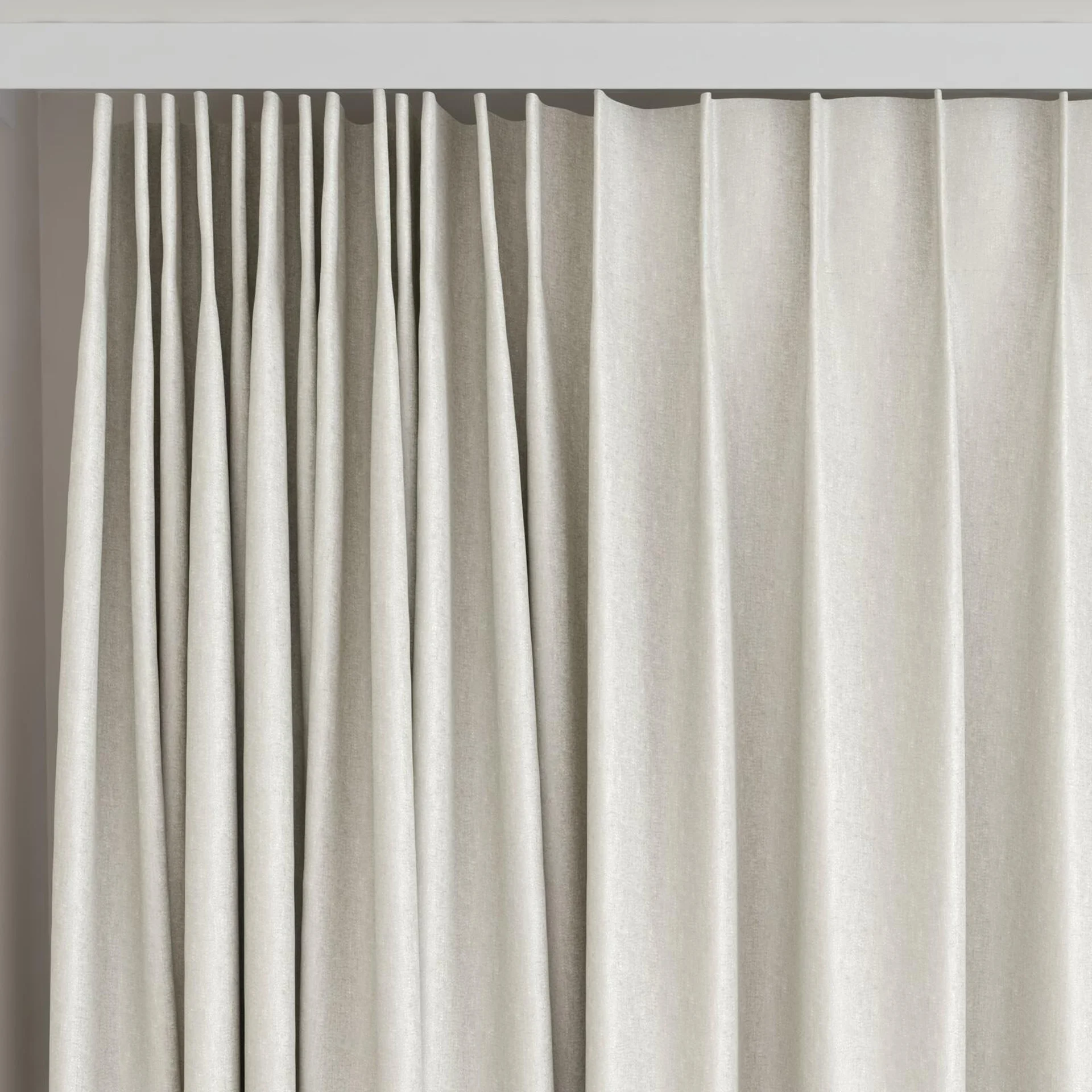 Top view of Rewind Marble, on curtain rail