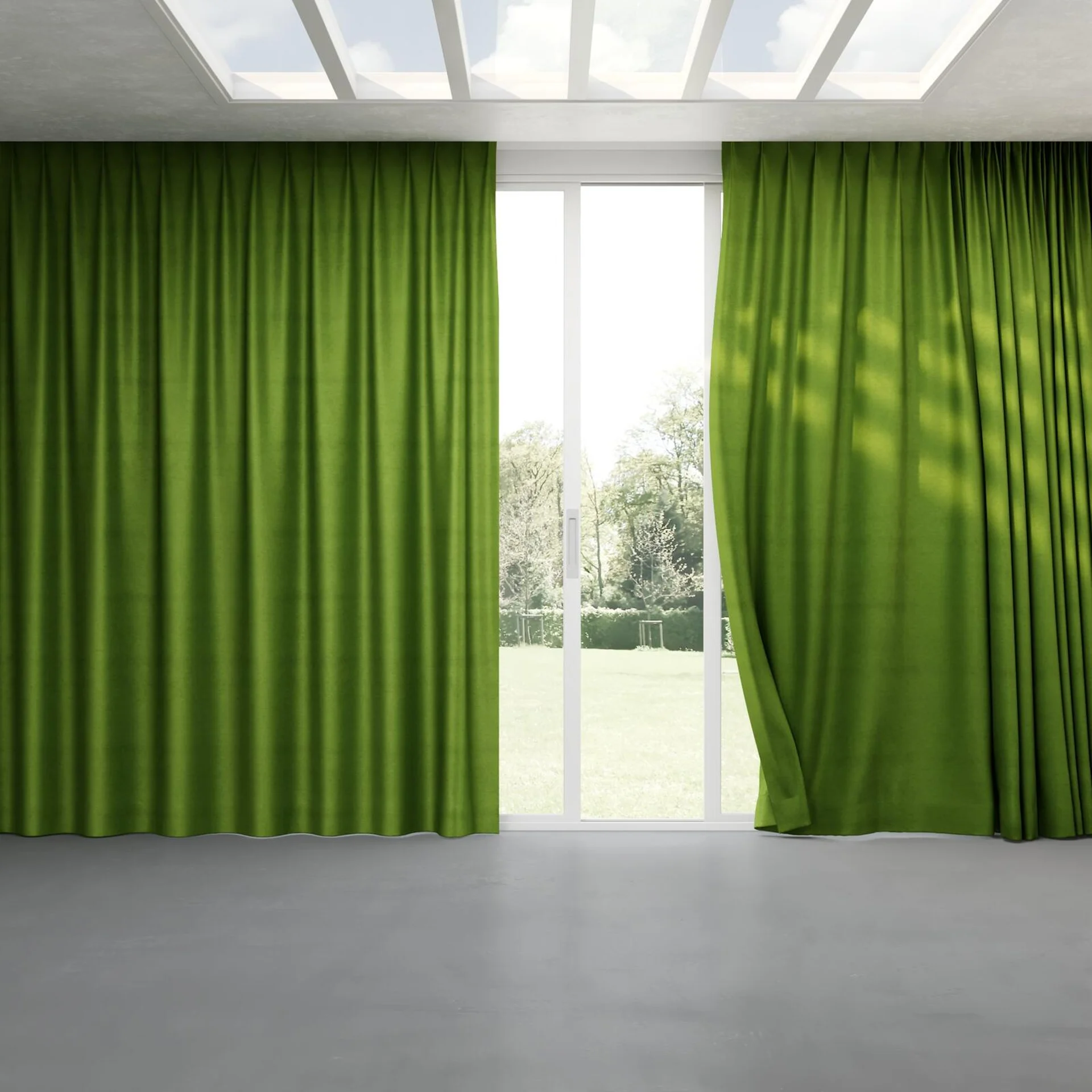 Full view of Baron Kiwi, pinch pleat