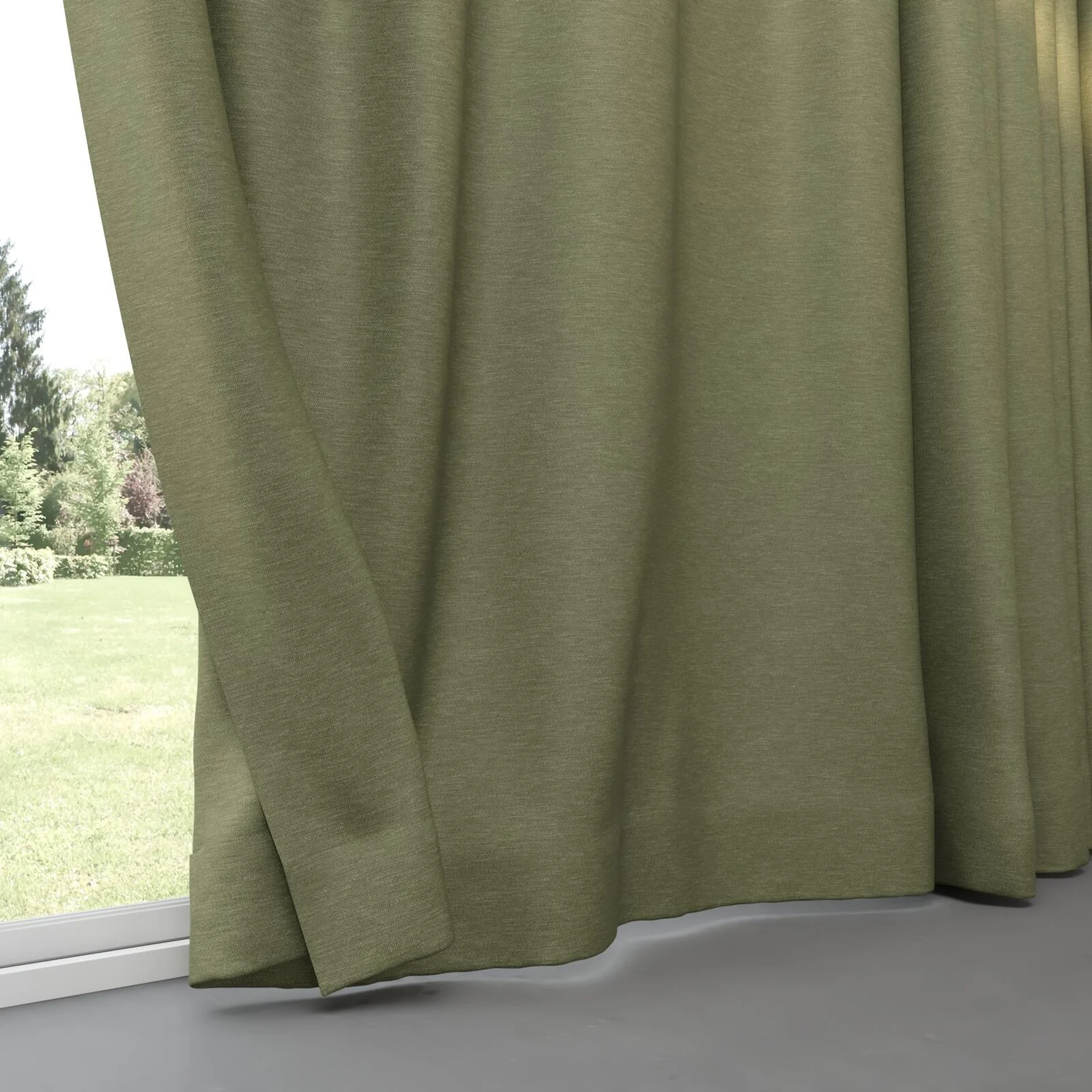 Bottom view of Colourwash Eco Camouflage, pinch pleat