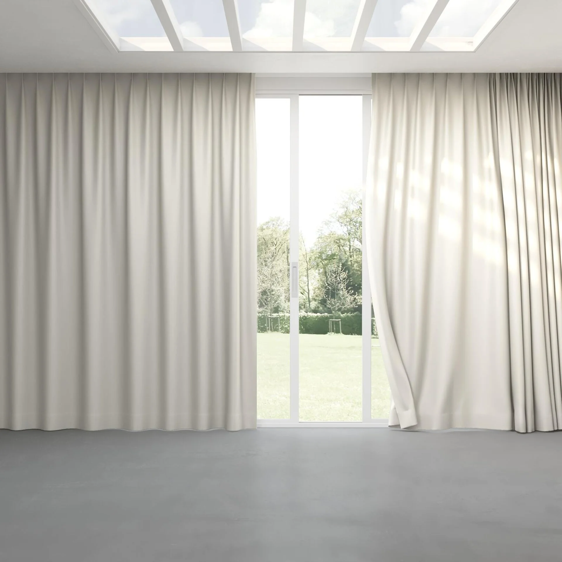 Full view of Heron Ricepaper, pinch pleat