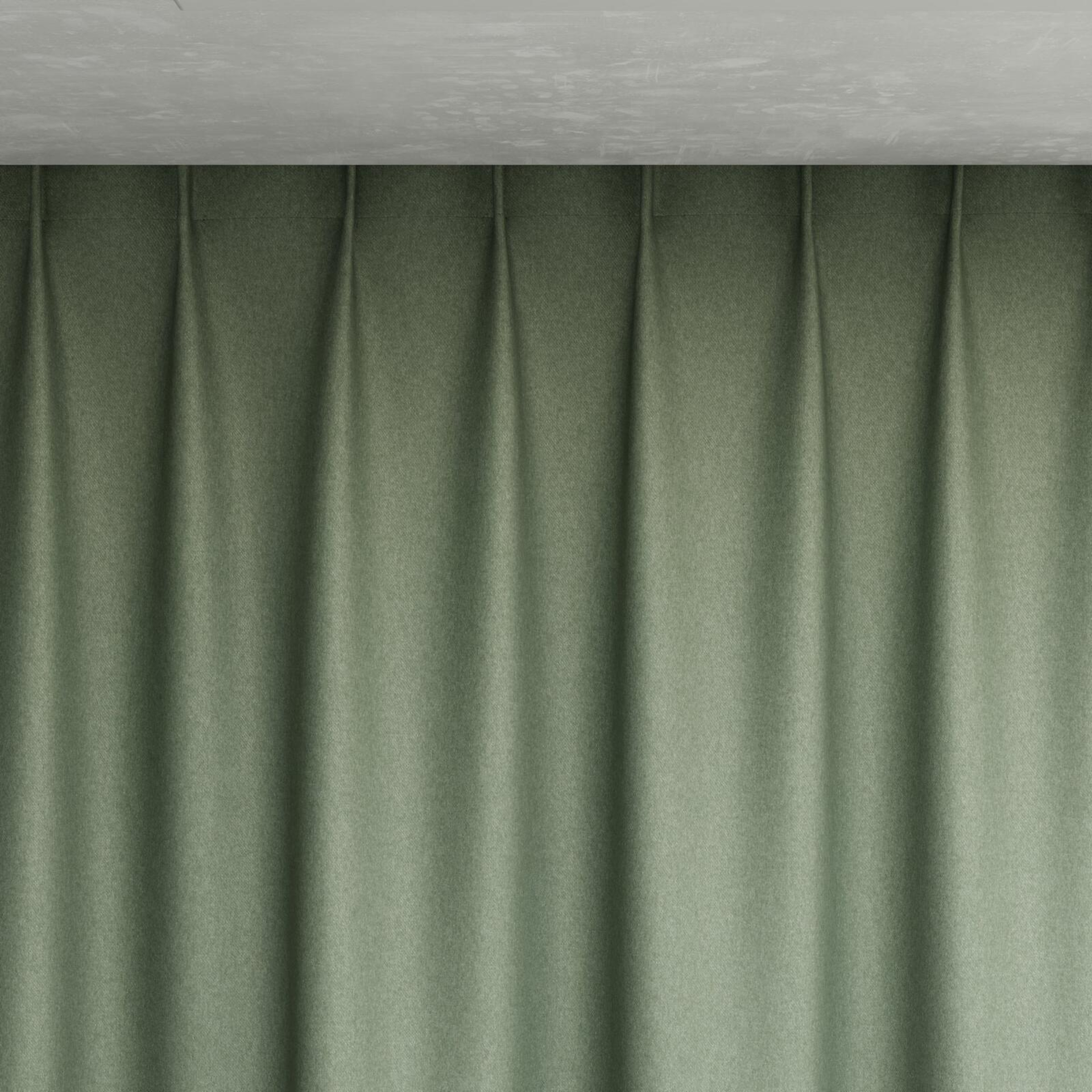 Top view of Woolly/Woolen Wasabi, pinch pleat