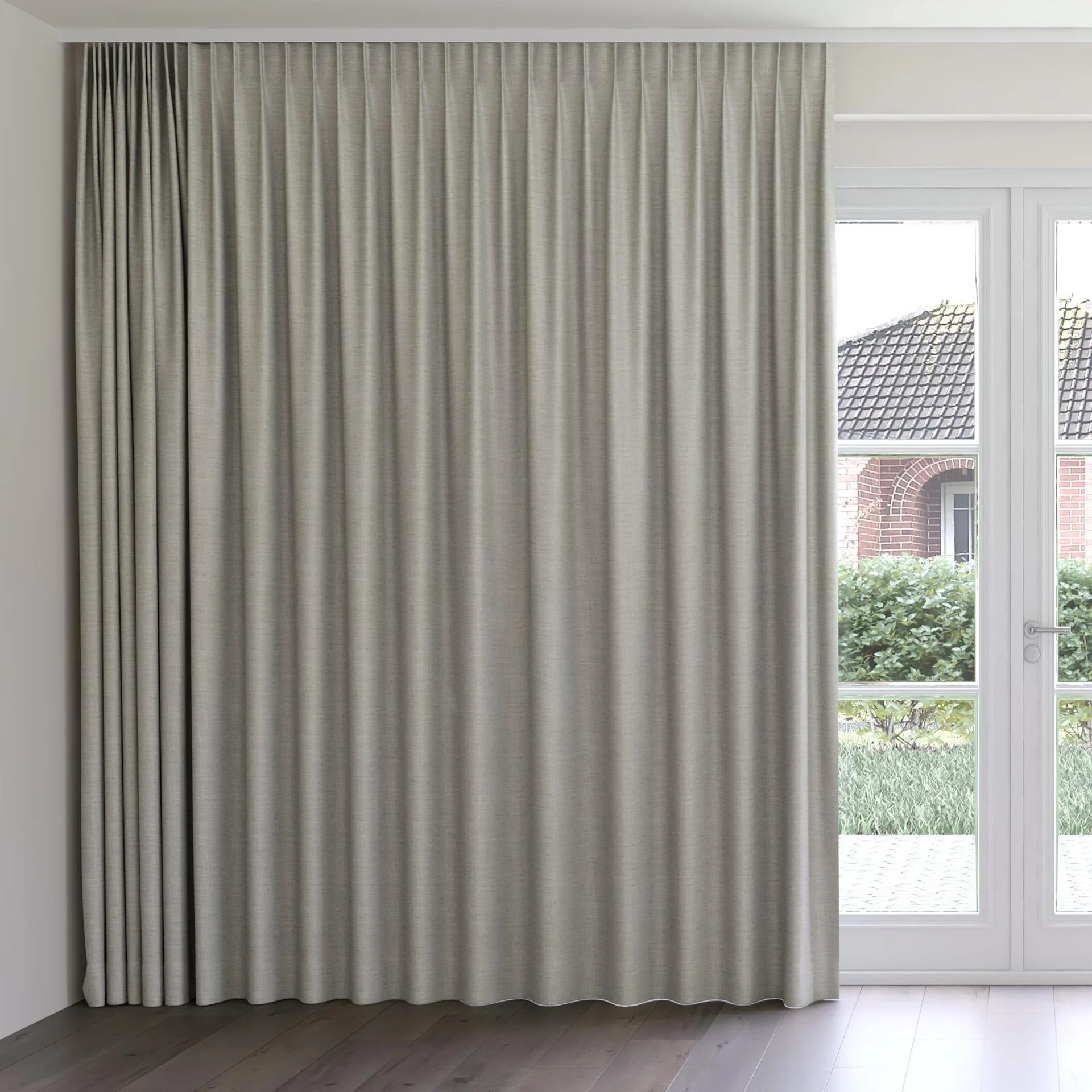 Front view of Latin Mineral, on curtain rail