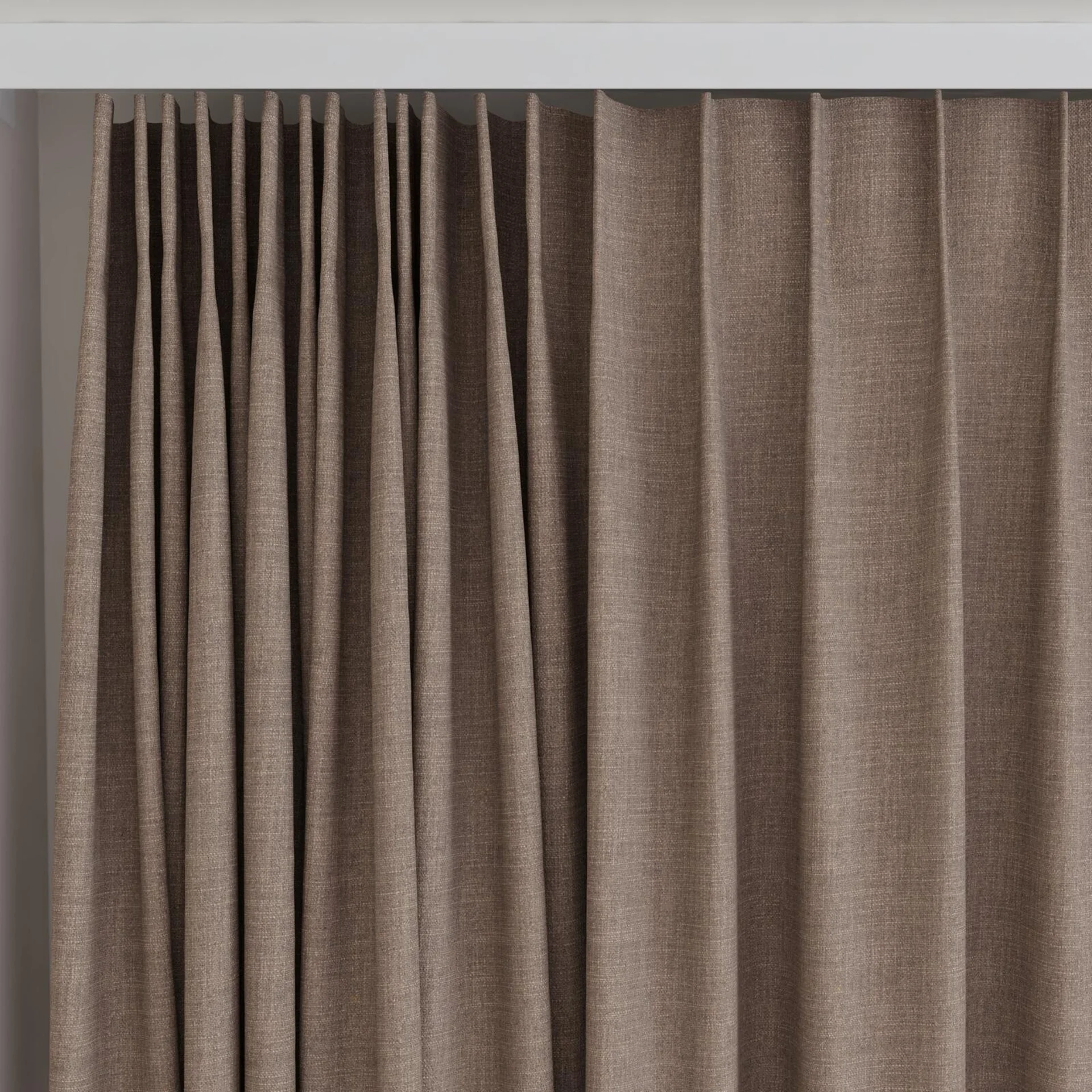Top view of Mauritius Nocturne, on curtain rail