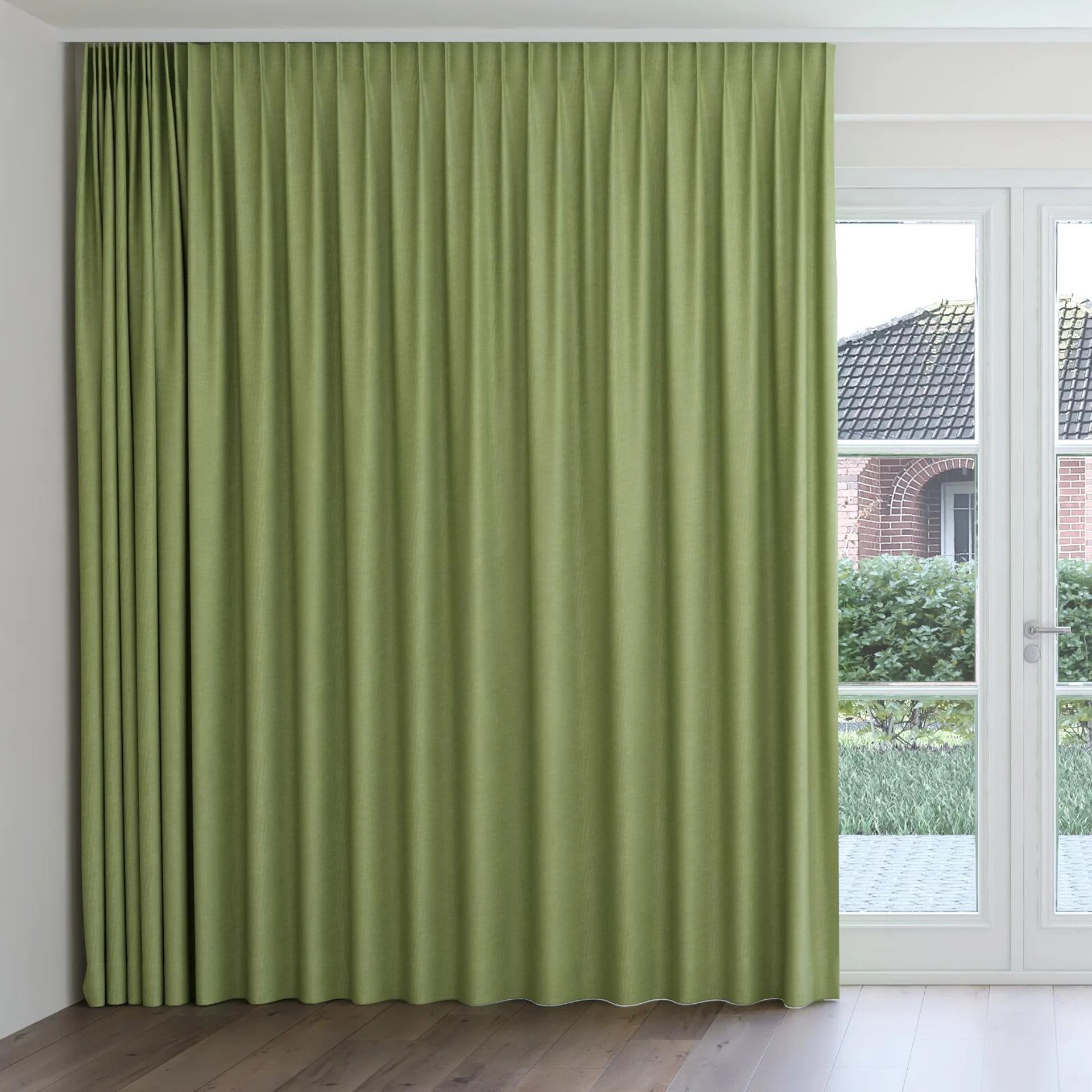 Front view of Casual Palm, on curtain rail